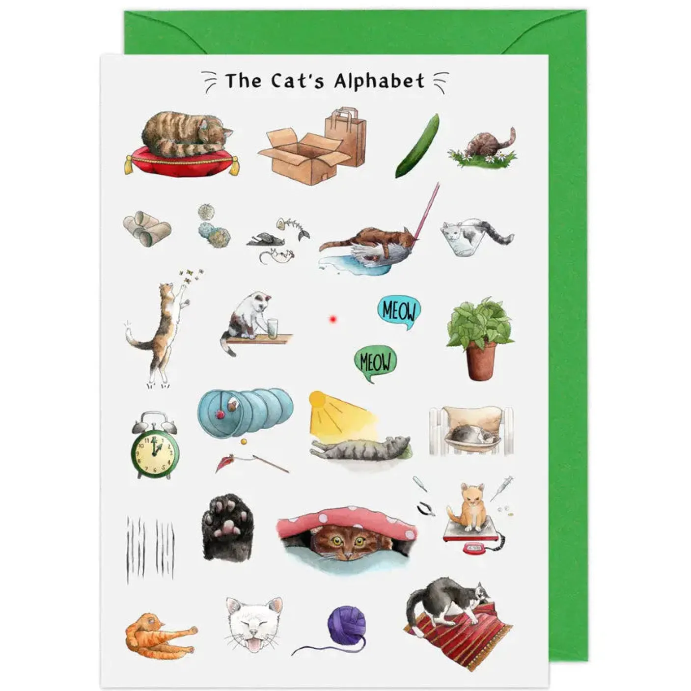 The Cat's Alphabet Greeting Card