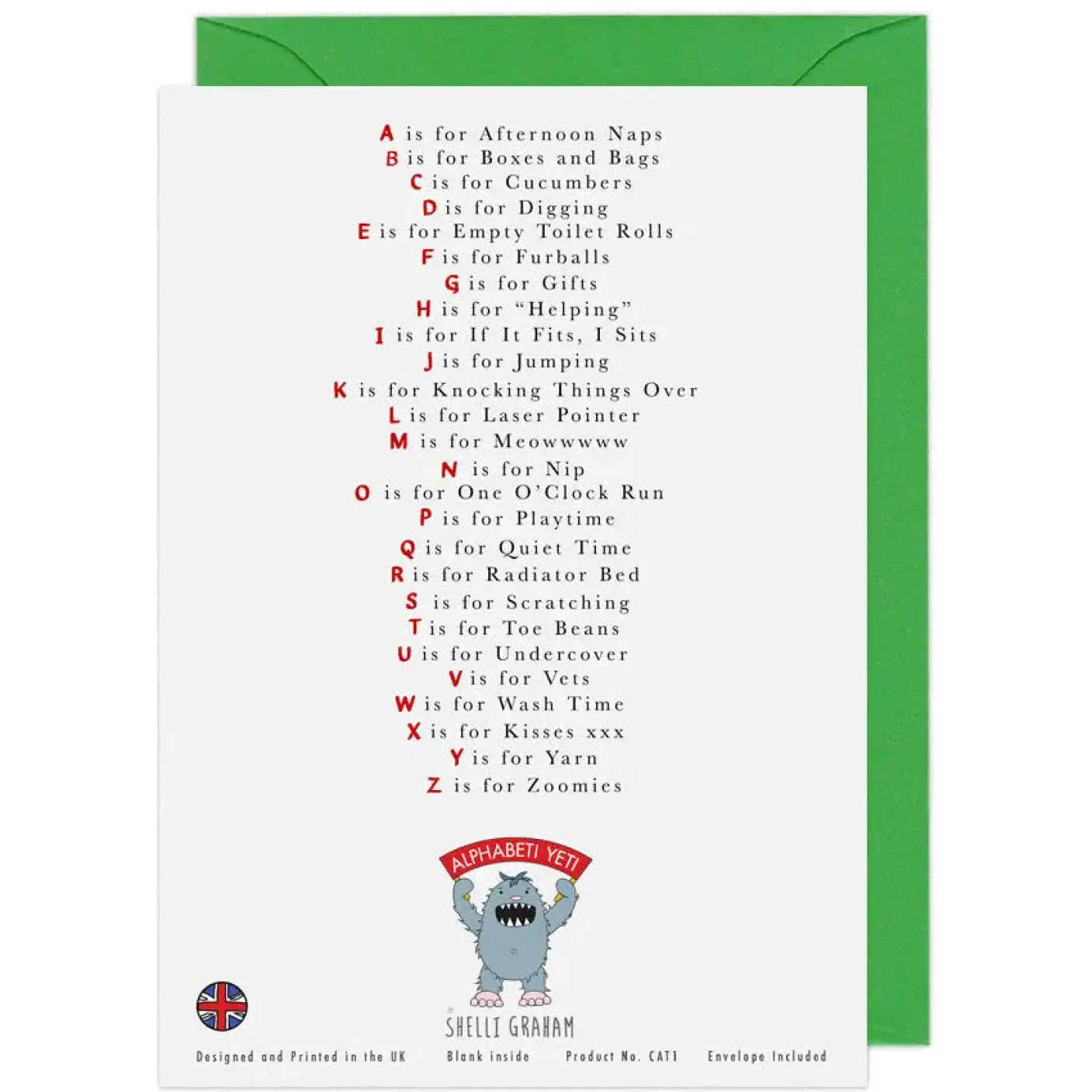 The Cat's Alphabet Greeting Card