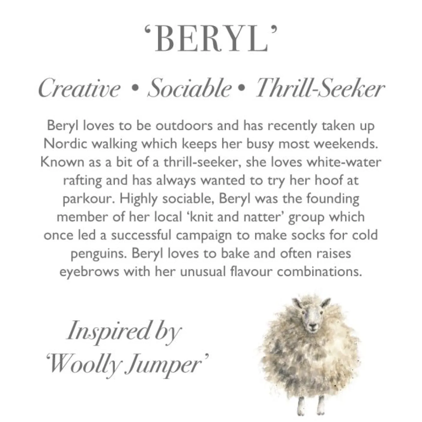 'Beryl' Sheep Plush Character