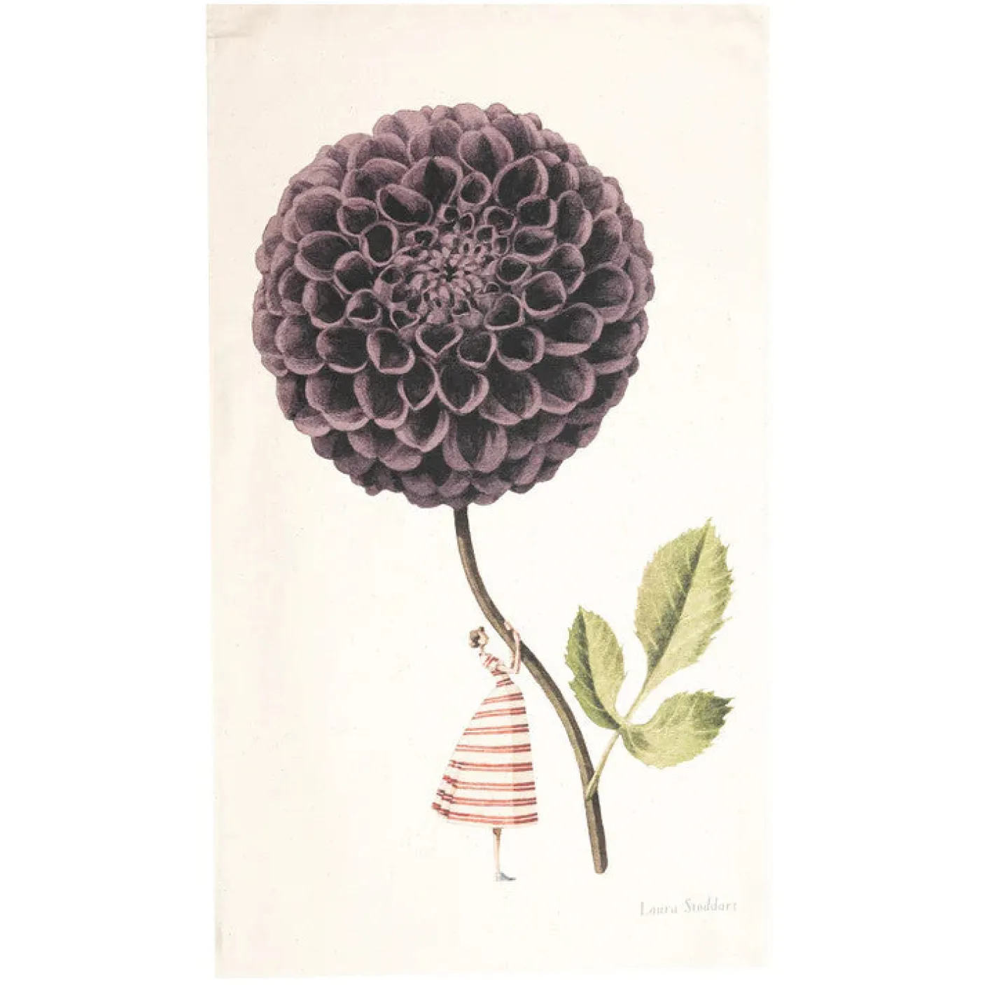 In Bloom Single Purple Dahlia Tea Towel