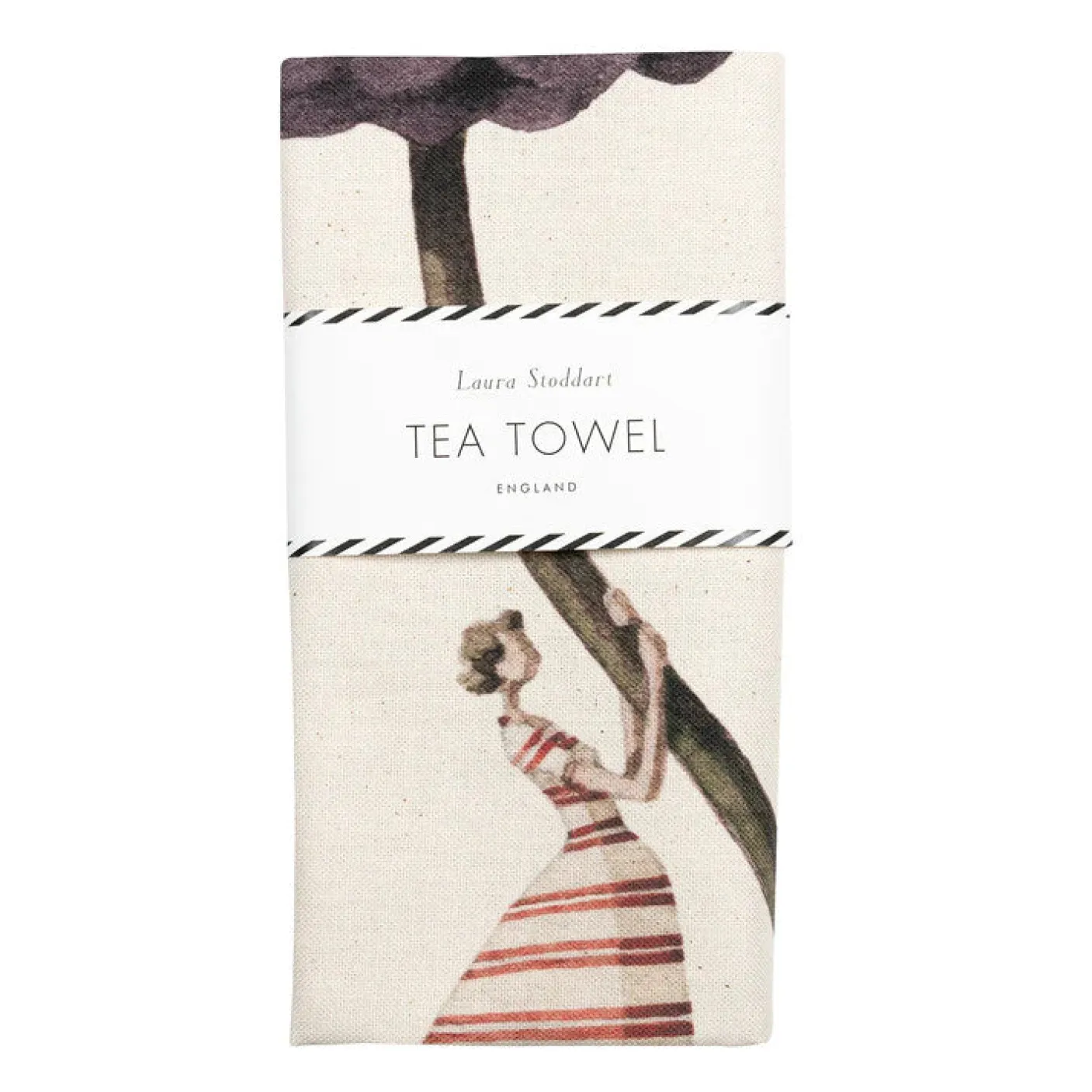 In Bloom Single Purple Dahlia Tea Towel