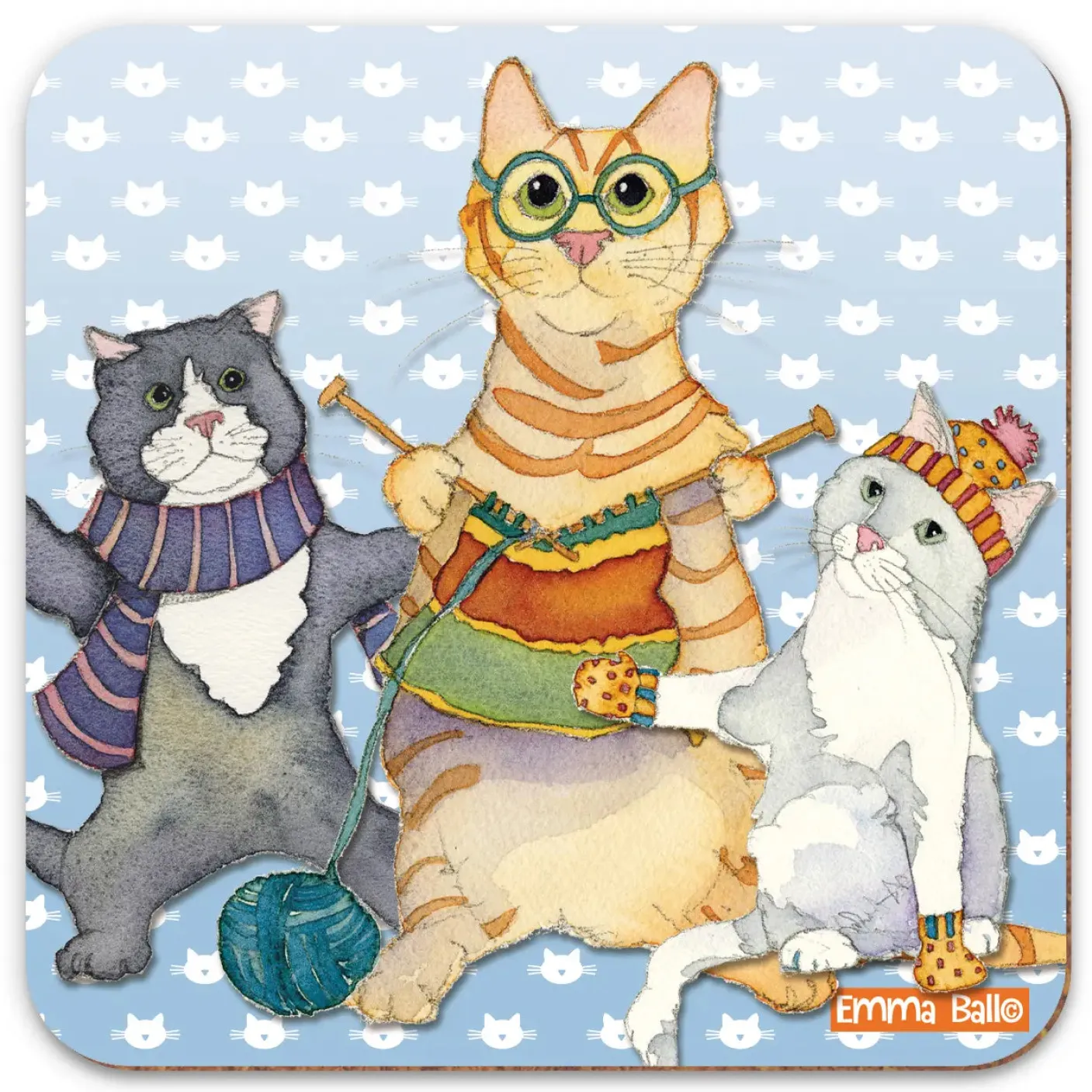 Knitting Kitten Coaster