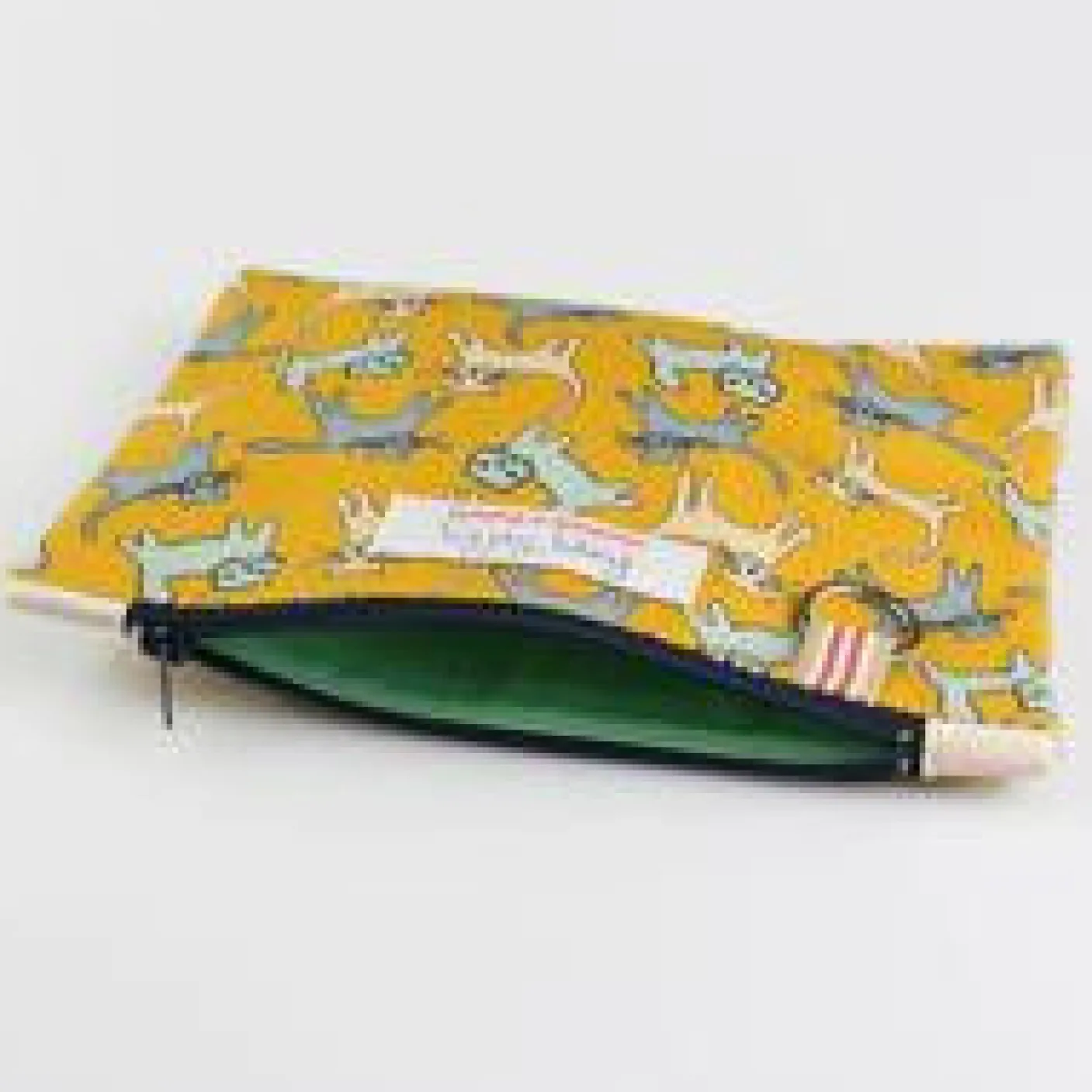 Cat Flat Zip Purse with Keyring