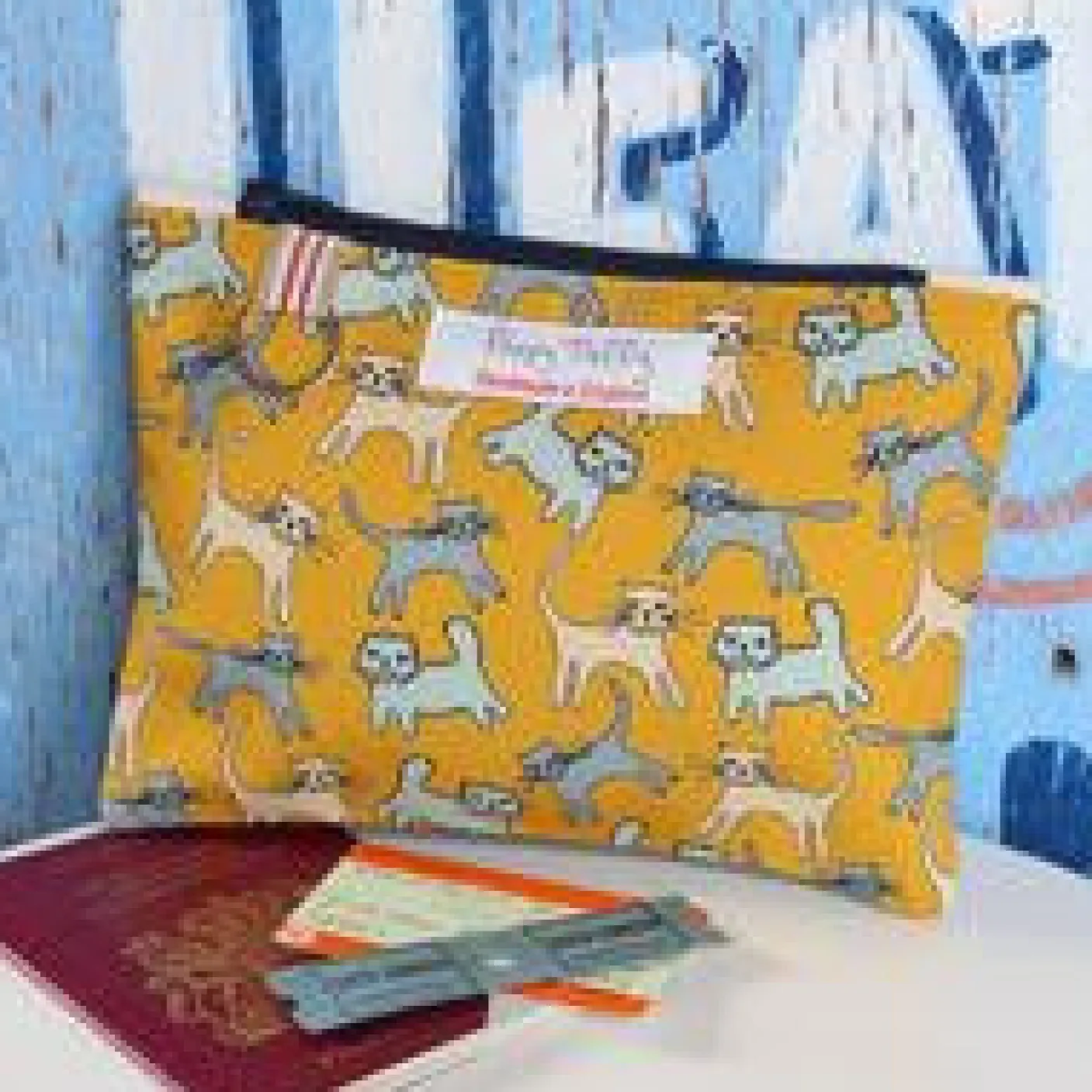 Cat Flat Zip Purse with Keyring