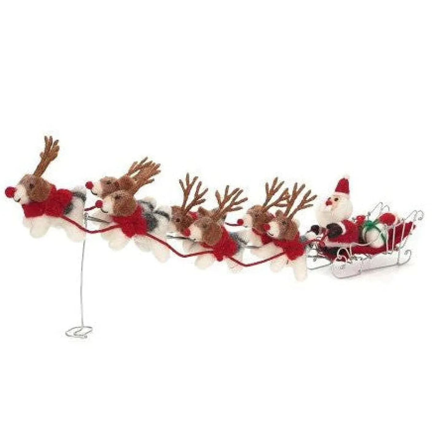 Santa & His Mini Reindogs Felt Decoration