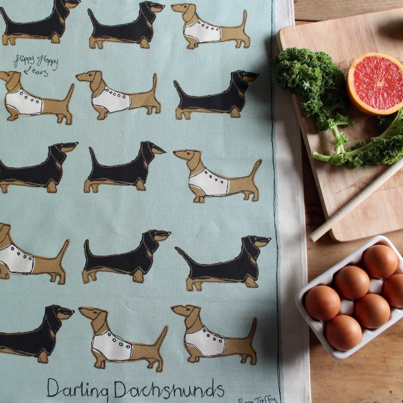 Dachshunds Tea Towel