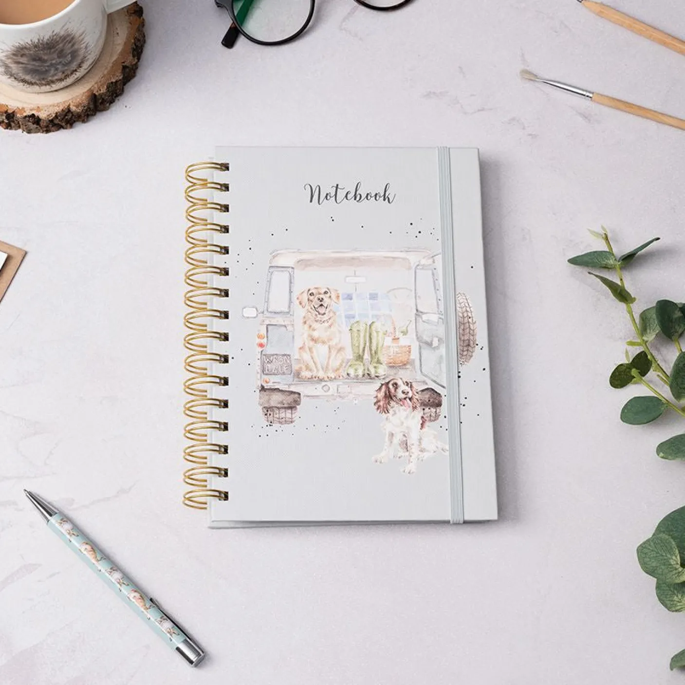 'Paws For A Picnic' Labrador & Spaniel Spiral Bound Notebook