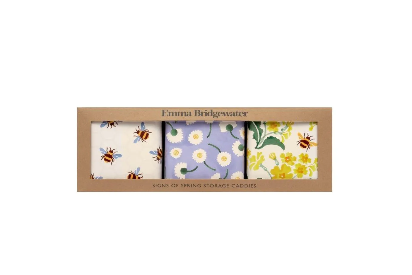 Forget Me Not & Primrose Set 3 Square Caddies