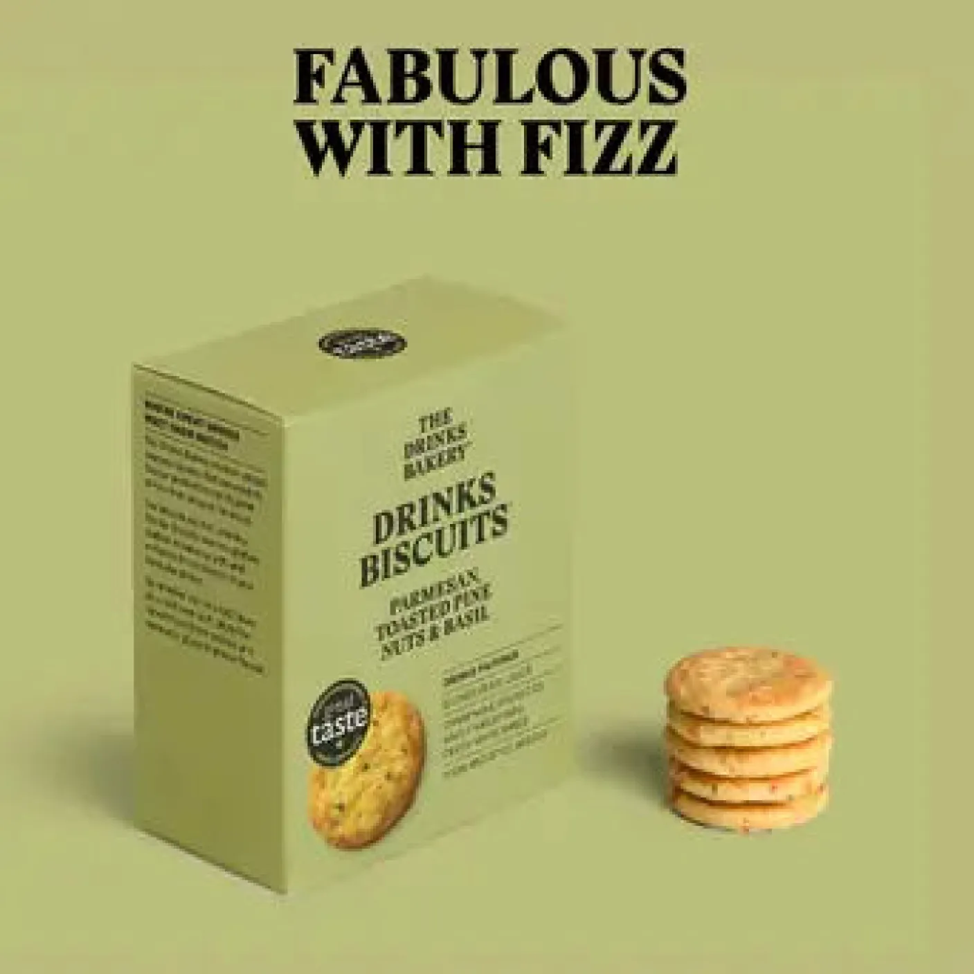 Parmesan, Toasted Pine Nuts and Basil Drinks Biscuits 110g
