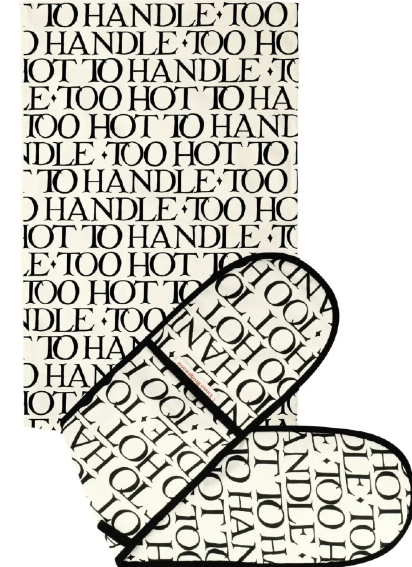 Black Toast Oven Glove & Tea Towel Set