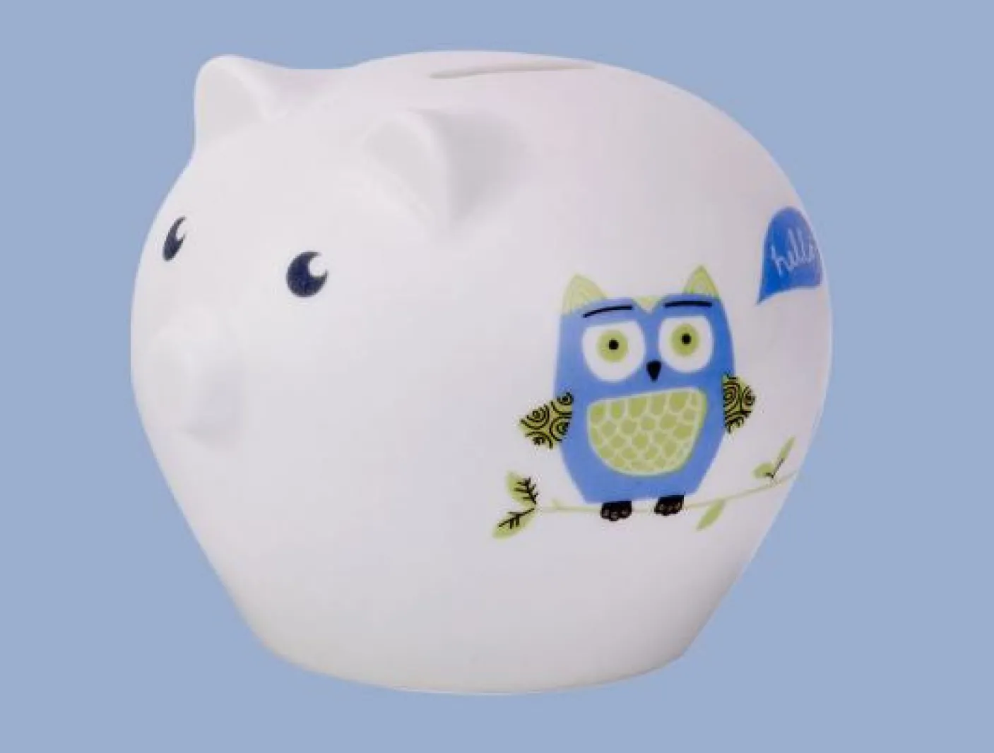 Owlie Piggy Bank in Blue
