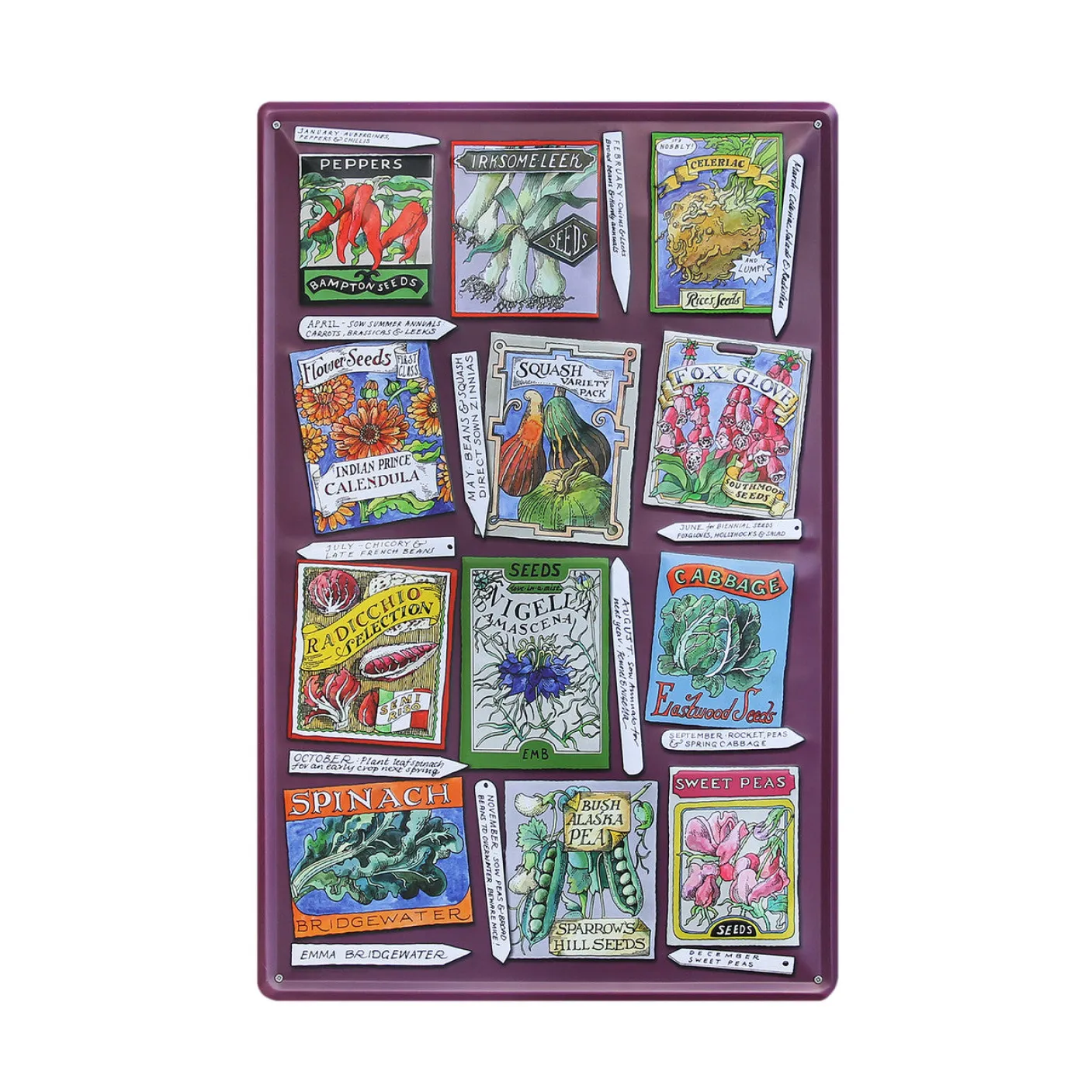 Seed Packets Embossed Metal Sign
