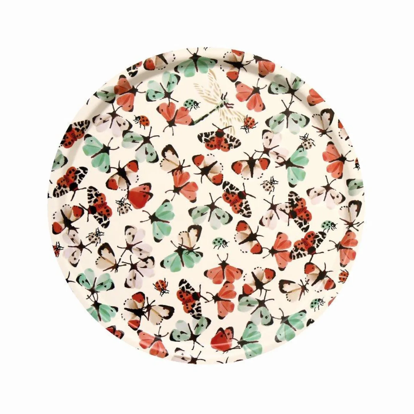 Butterflies & Bugs Round Birch Tray