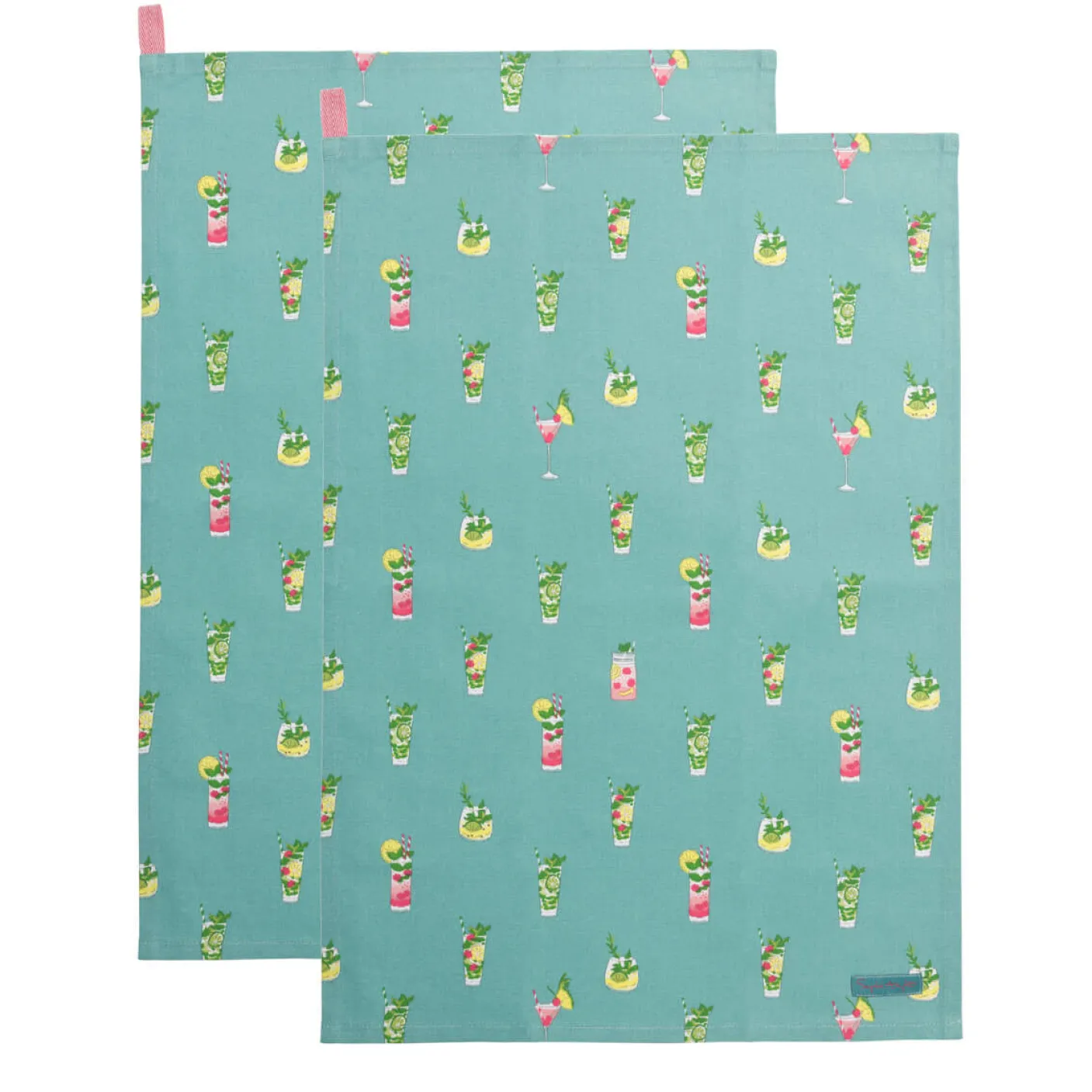 Cocktails Set of 2 Tea Towels by Sophie Allport