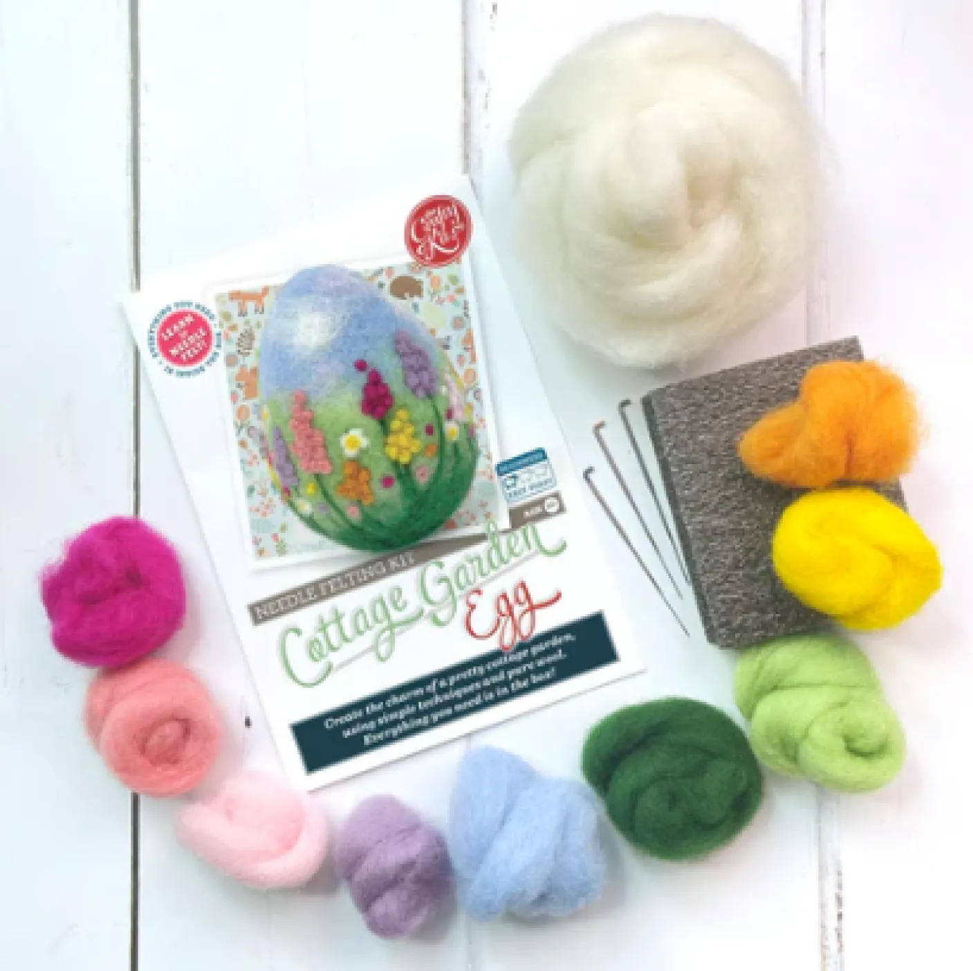Cottage Garden Egg Needle Felting Kit
