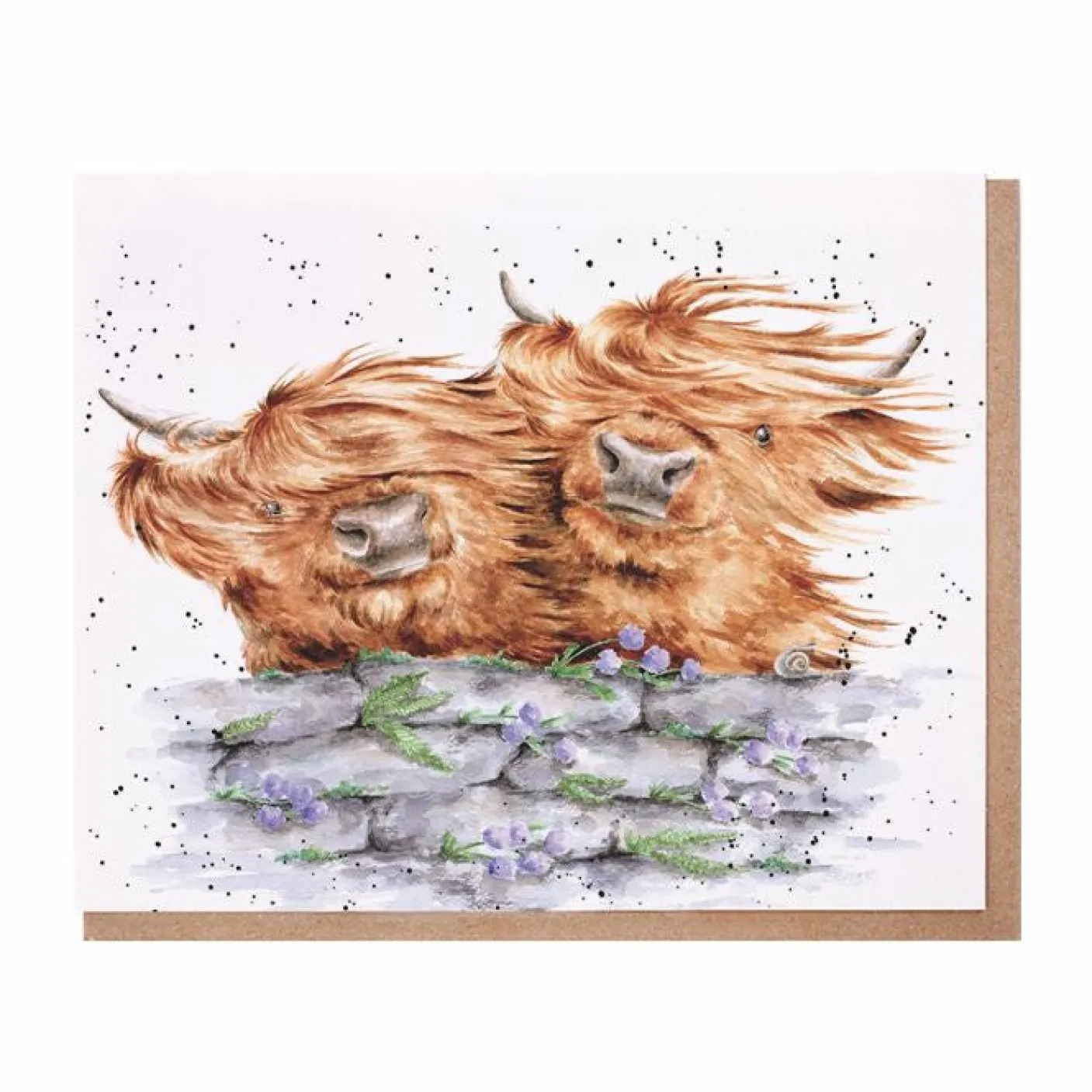 "Blown Away" Highland Cows Greetings Card