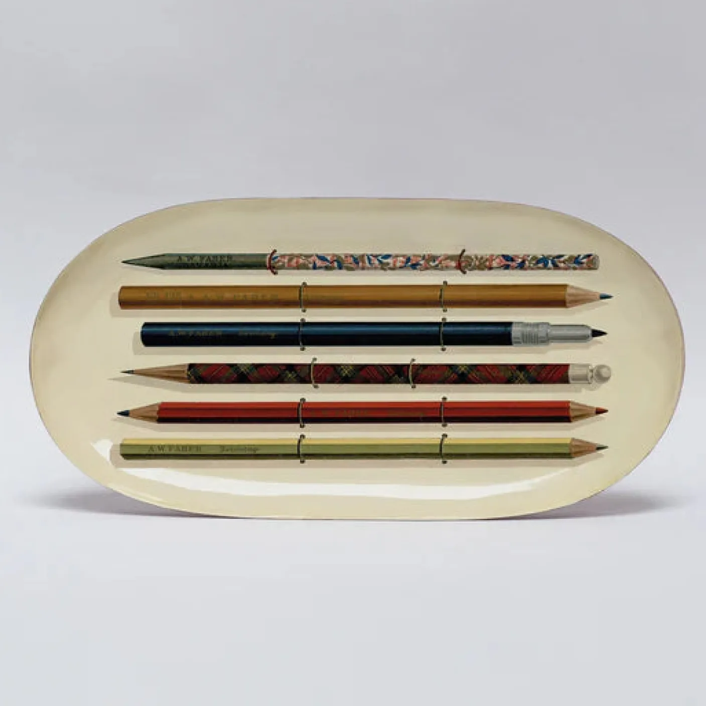 Vintage Pencils Enamel Printed Tray