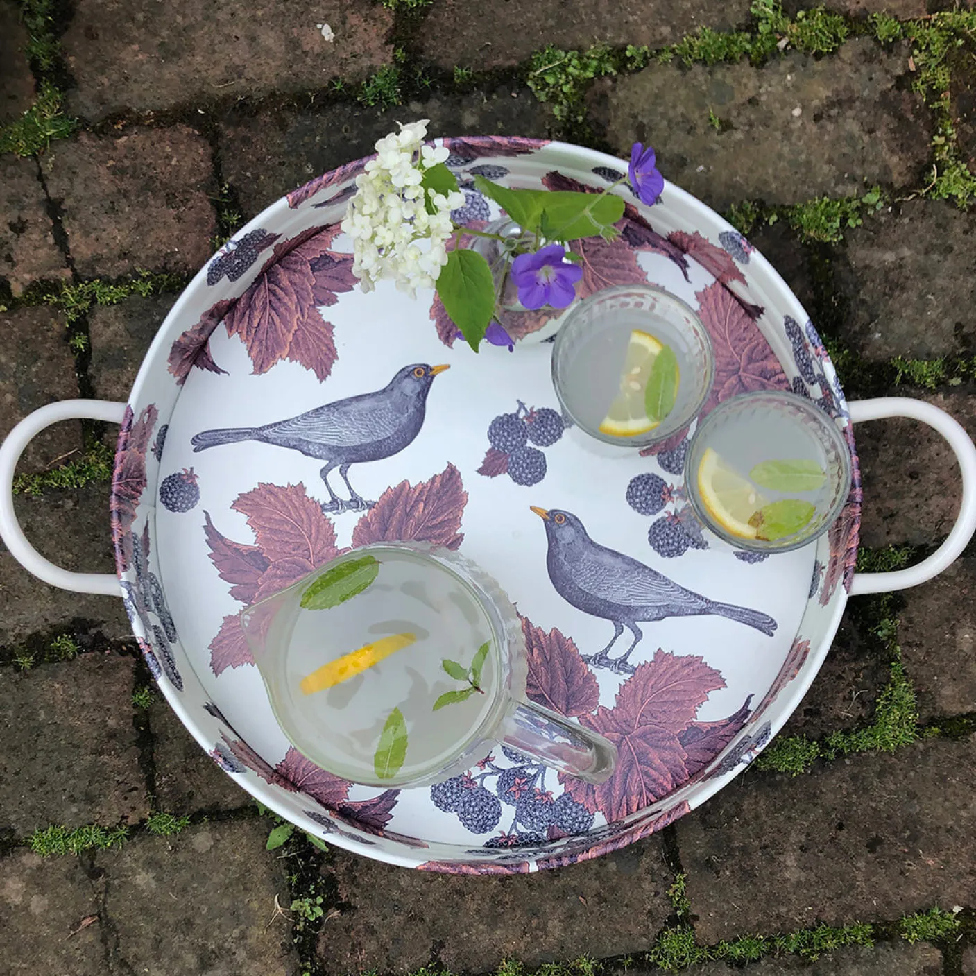 Blackbird & Bramble Large Handled Tray
