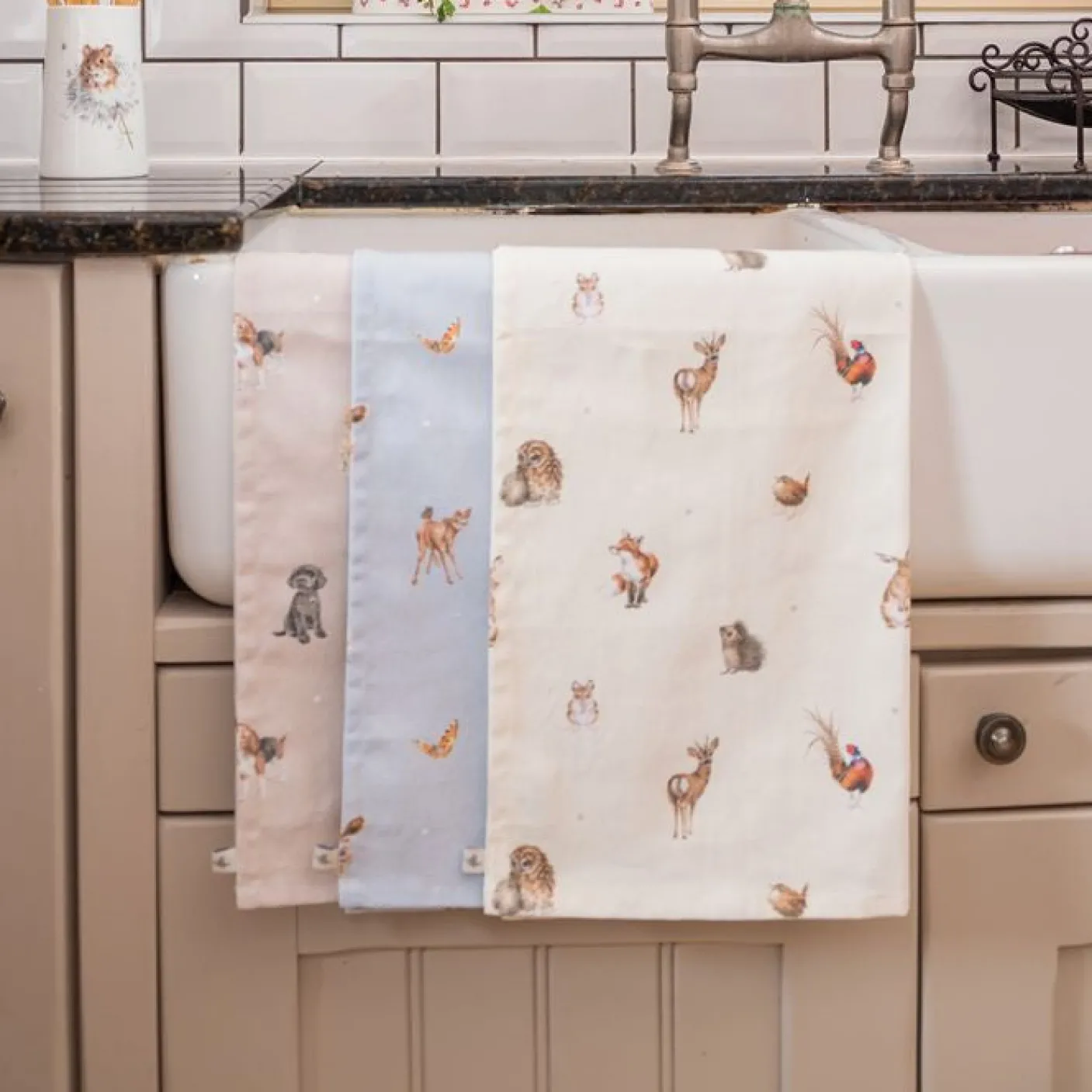 'Farmyard Friends' Farmyard Animal Tea Towel