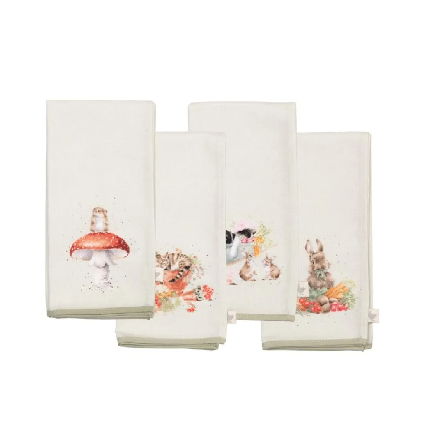 'Garden Friends' Everyday Cloth Napkins- Set of Four