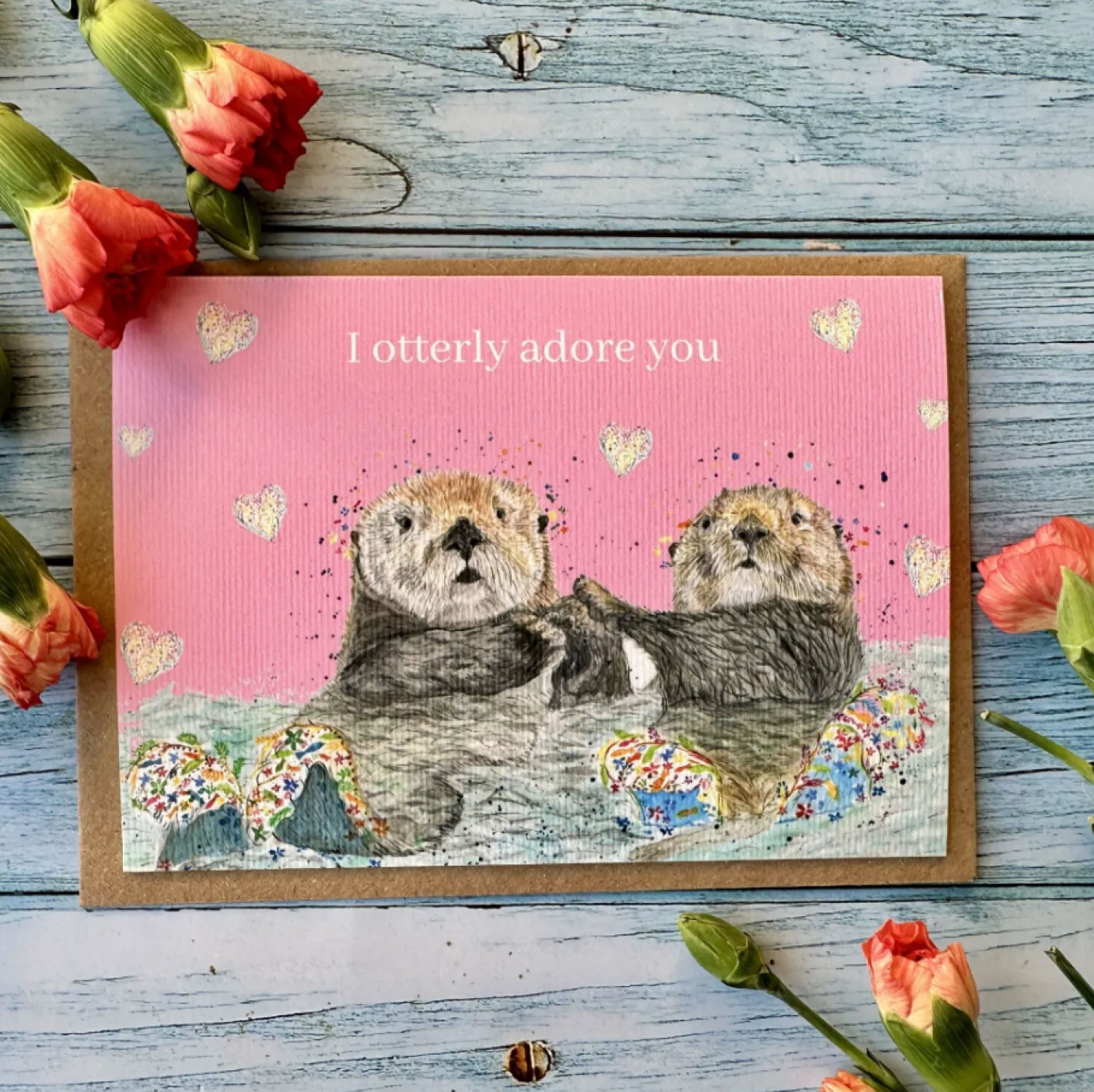 I Otterly Adore You Otters Eco-Card