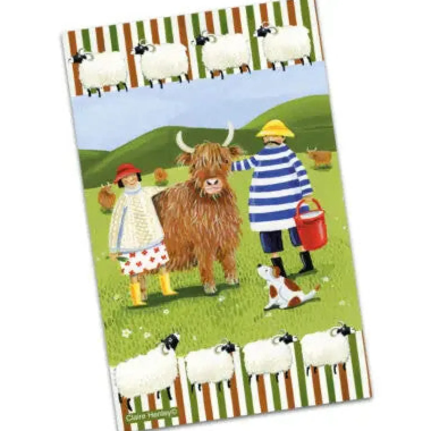 Highland Cow Adventures Tea Towel