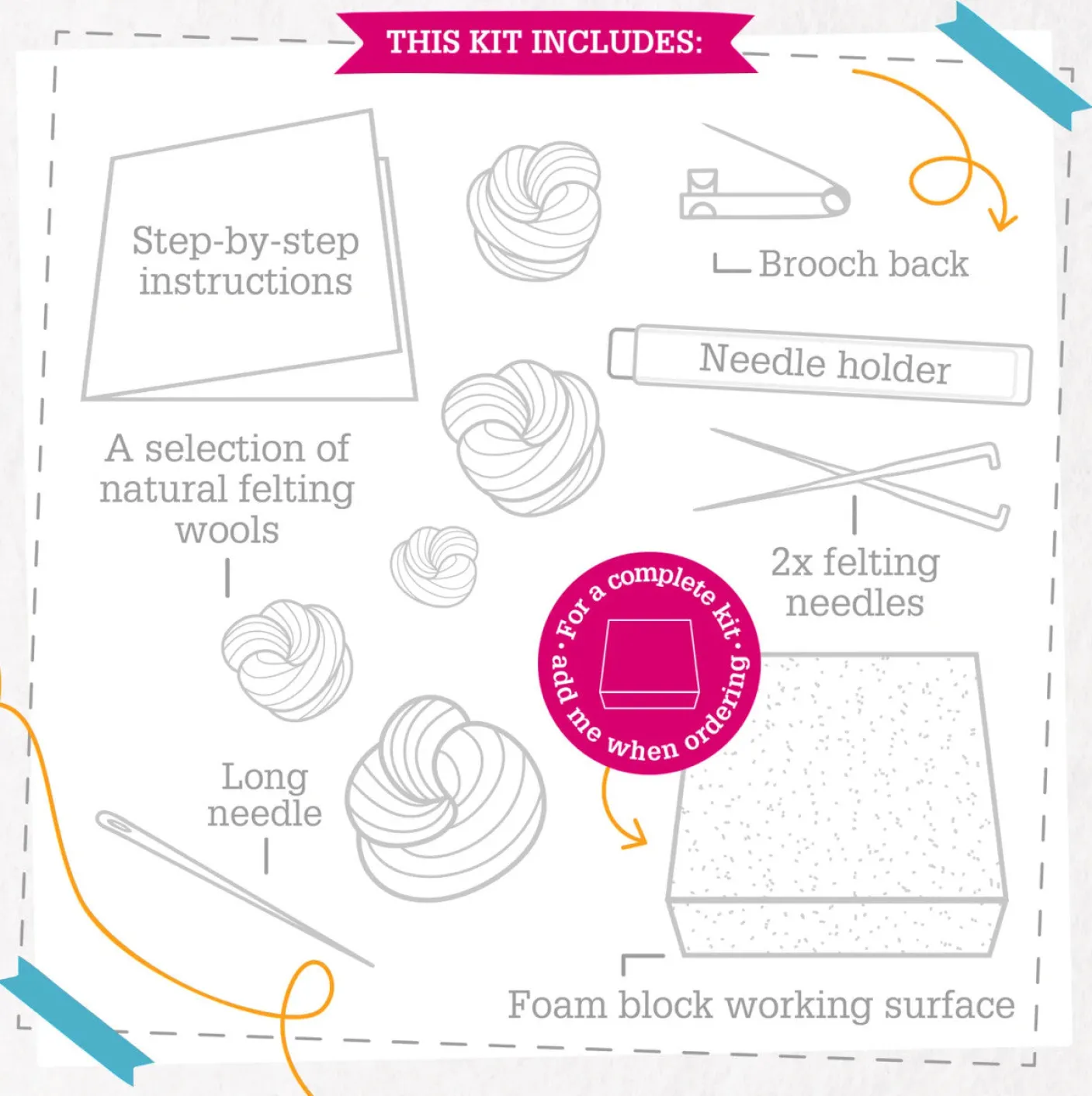 Fox Brooch Felting Kit