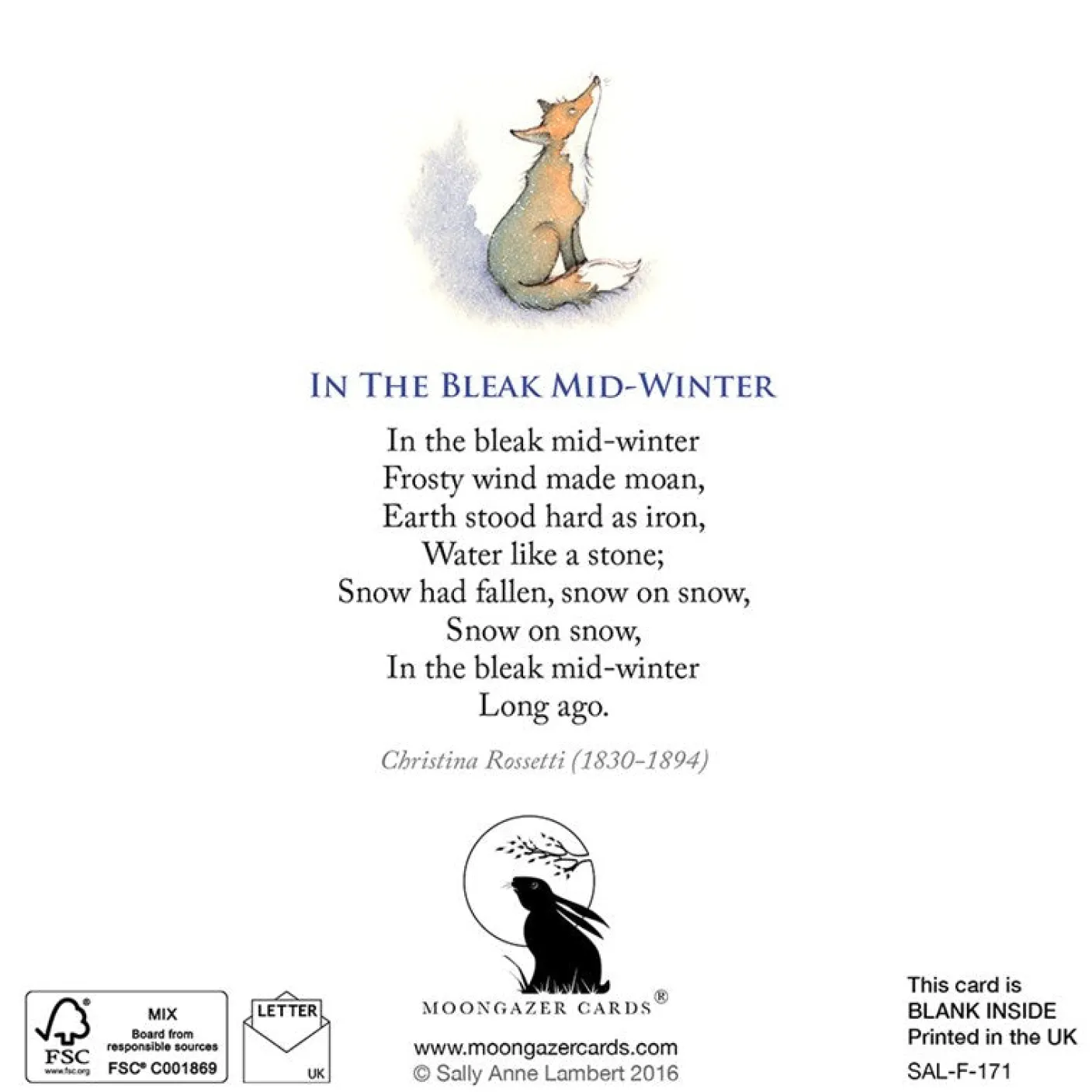 In The Bleak Mid-Winter Greeting Card