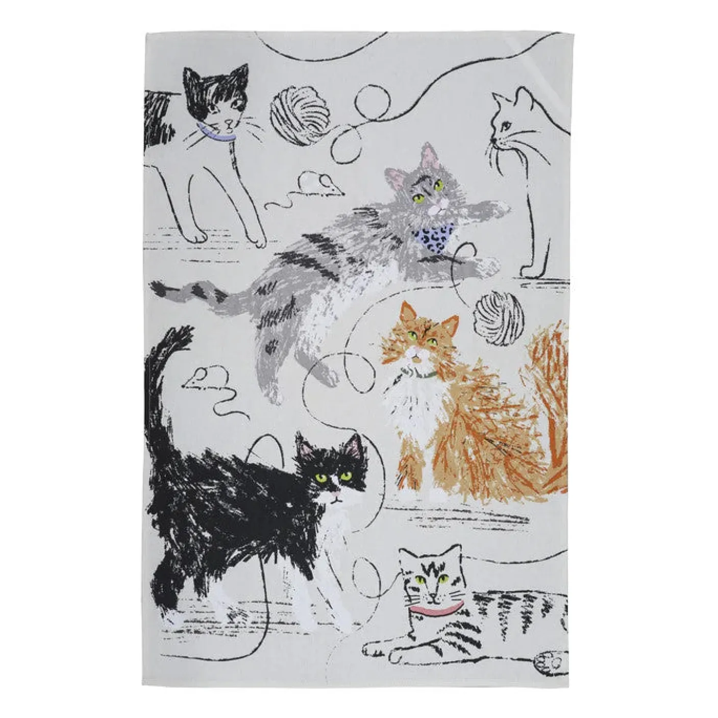 Feline Friends Tea Towel