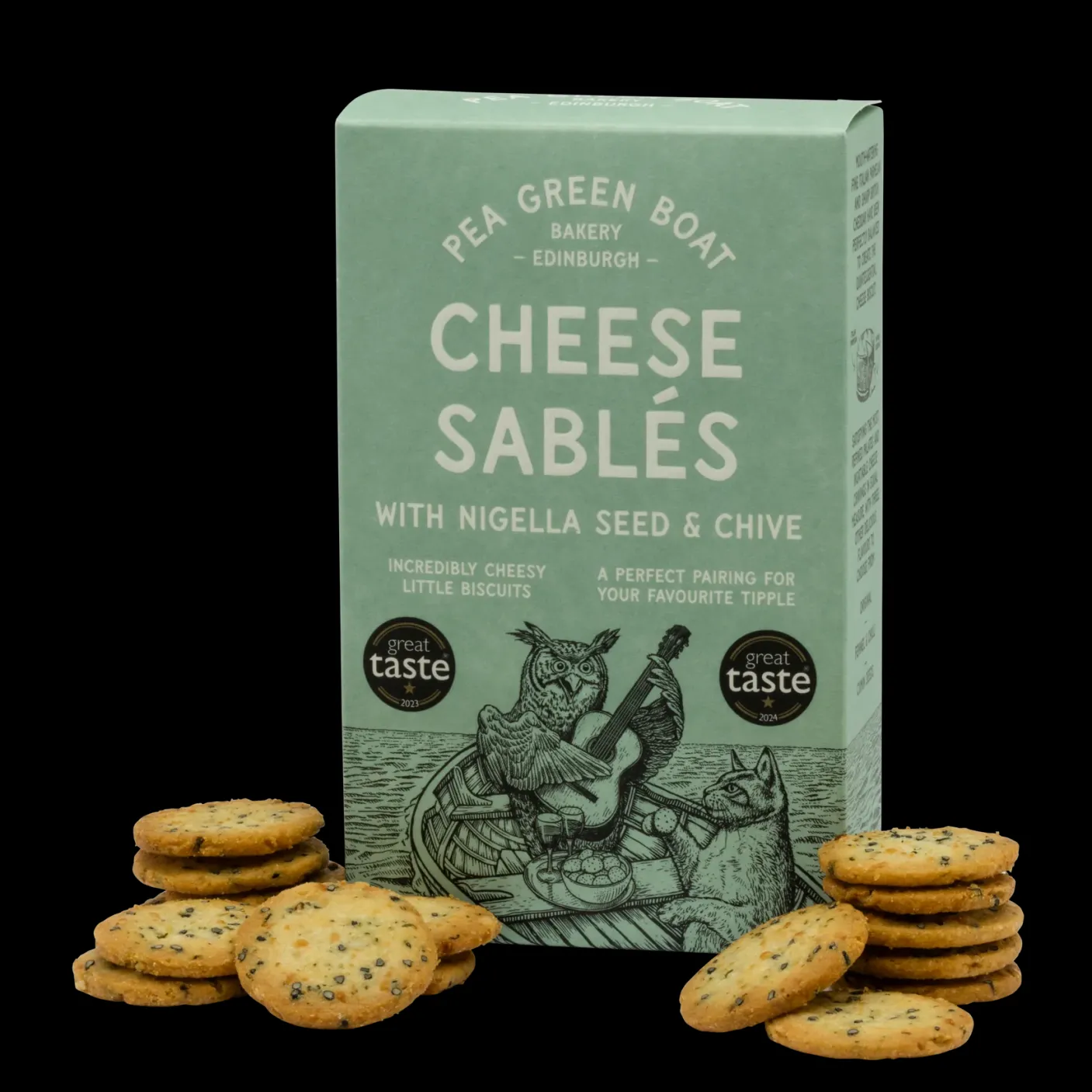 Pea Green Boat Bakery Cheese Sablés with Nigella Seed & Chive
