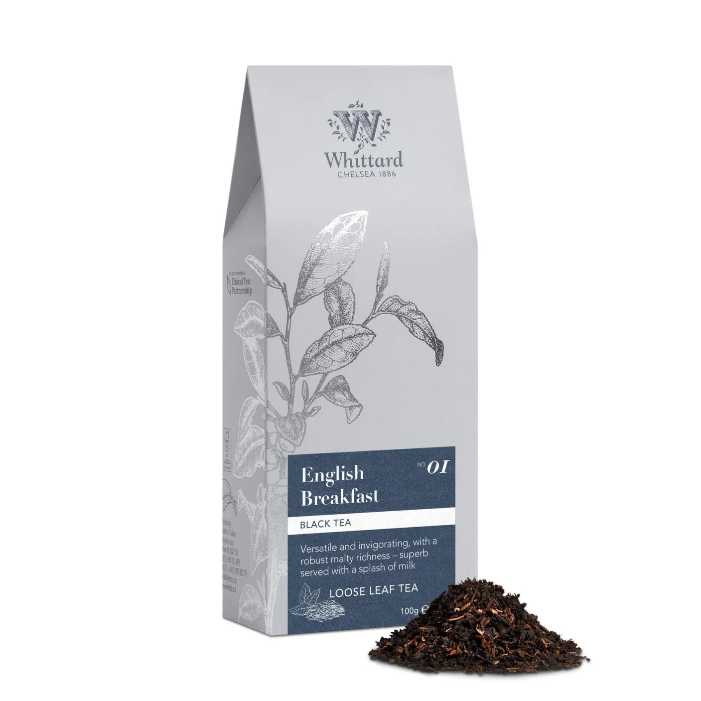 Whittard English Breakfast Loose Tea Silver Pouch