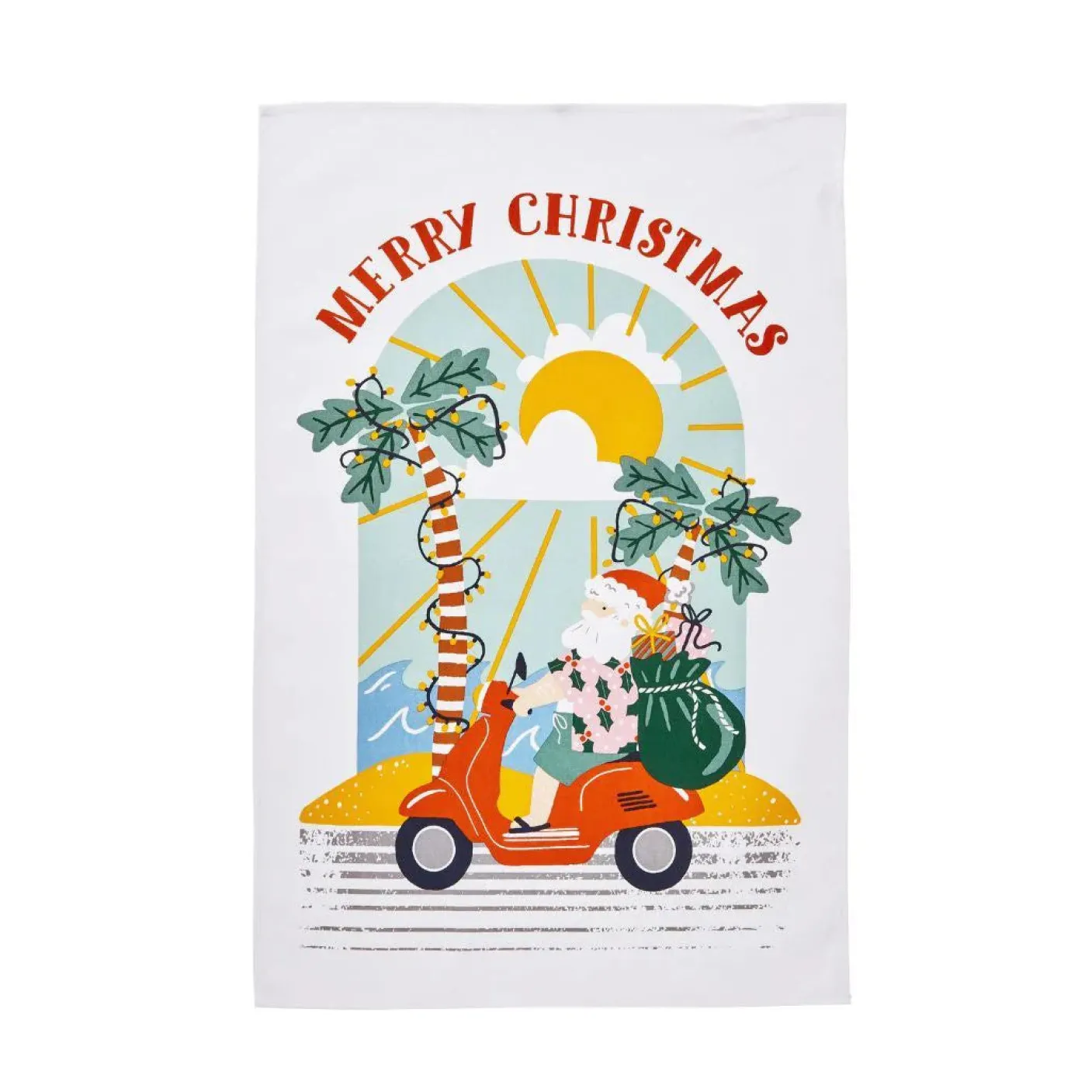 Sunny Santa Recycled Cotton Tea Towel