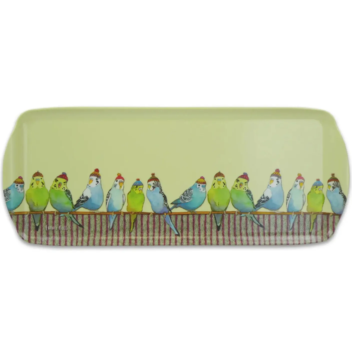 Budgies in Beanies Melamine Sandwich Tray