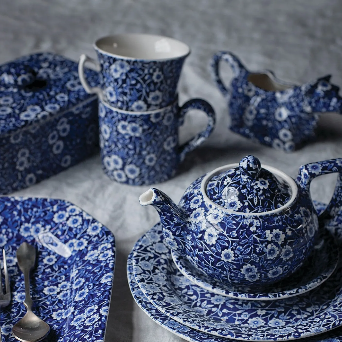 Blue Calico Cow Creamer Boxed