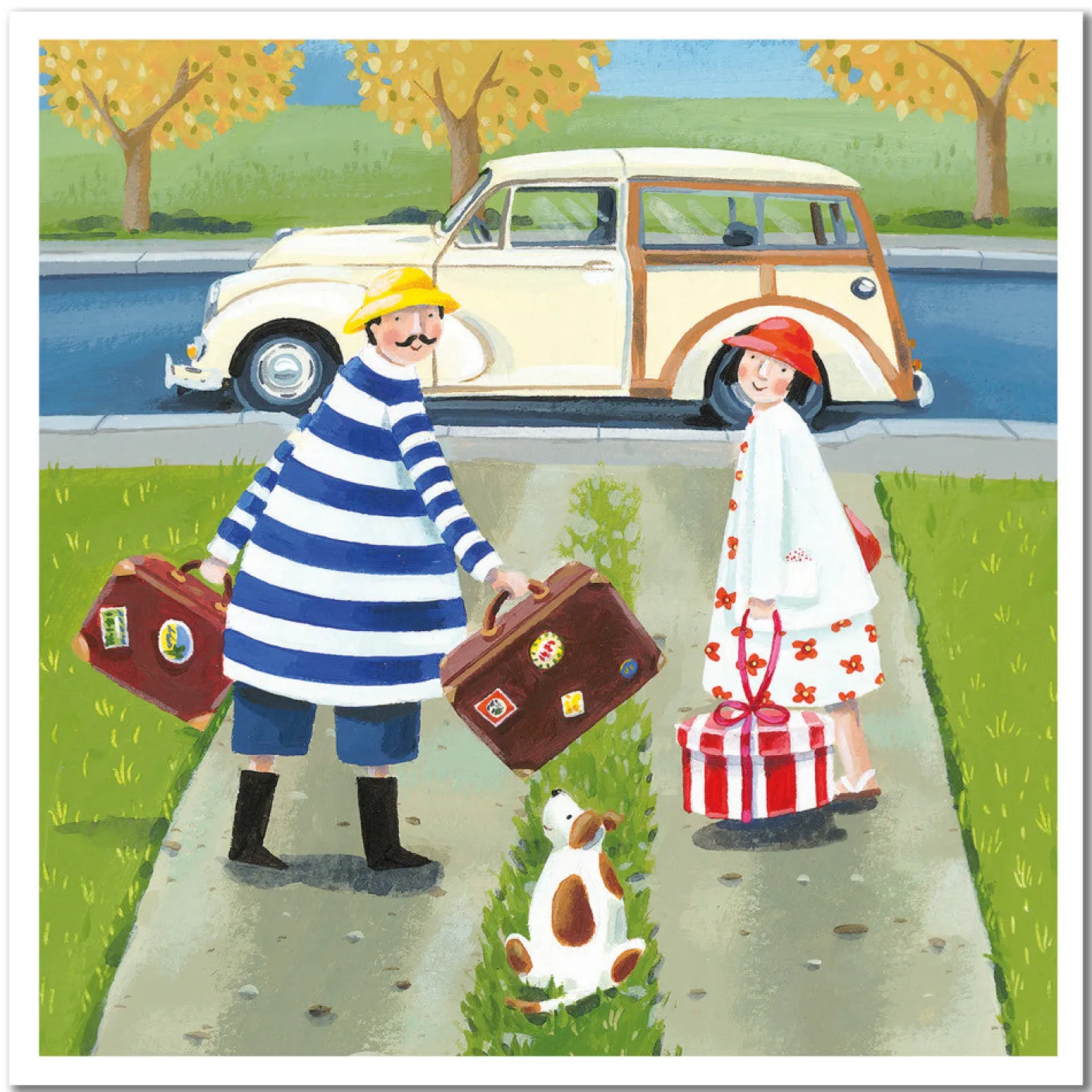 Off on Their Holidays Greetings Card
