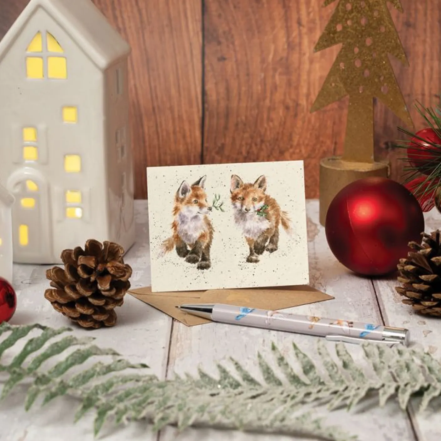 'Glad Tidings We Bring' Fox Gift Enclosure Card
