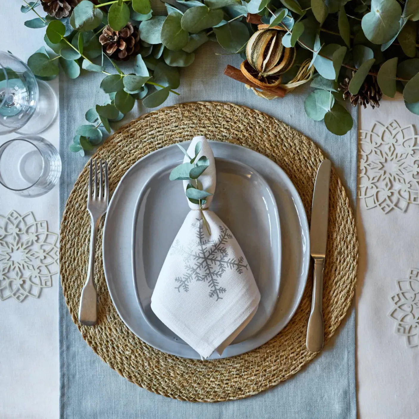 Snowflake Linen Napkin 2 pack