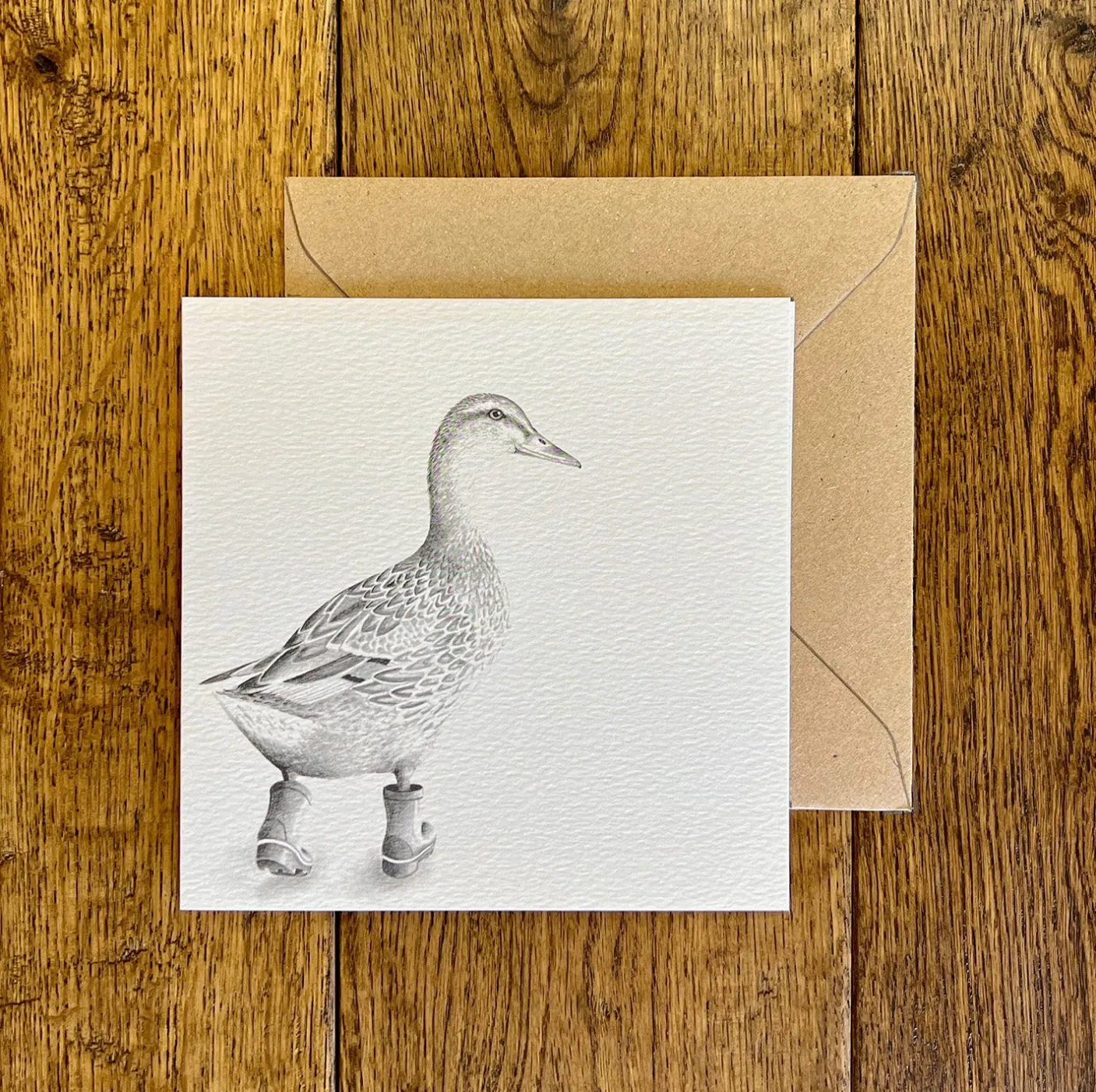 Runaway Duck Greetings Card