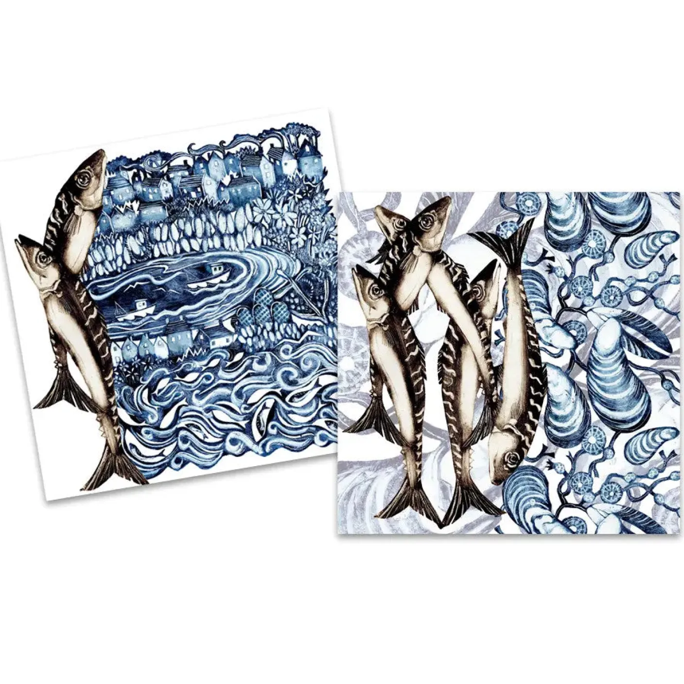 Coastal Prints pack of 10 Mini Notecards
