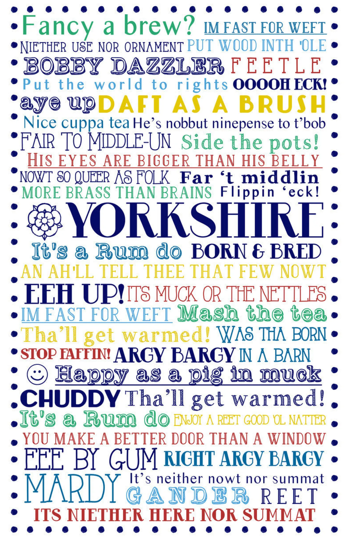 Yorkshire Born & Bred Tea Towel
