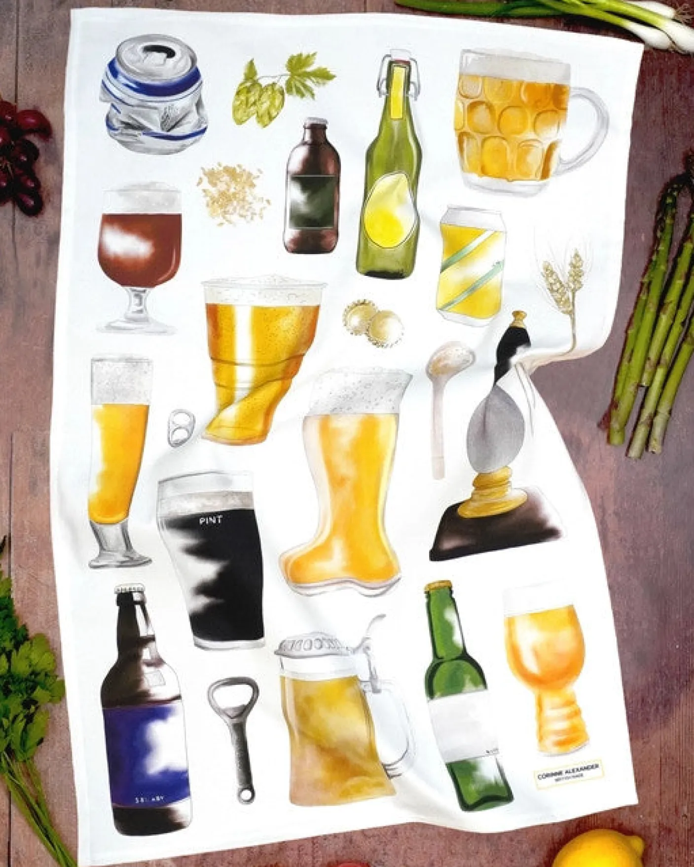 2023 Beer Tea Towel by Corinne Alexander