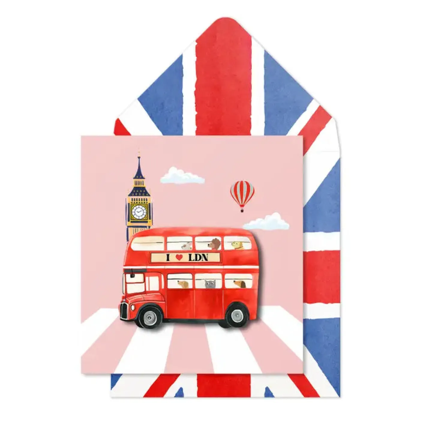 London Bus & Big Ben Card