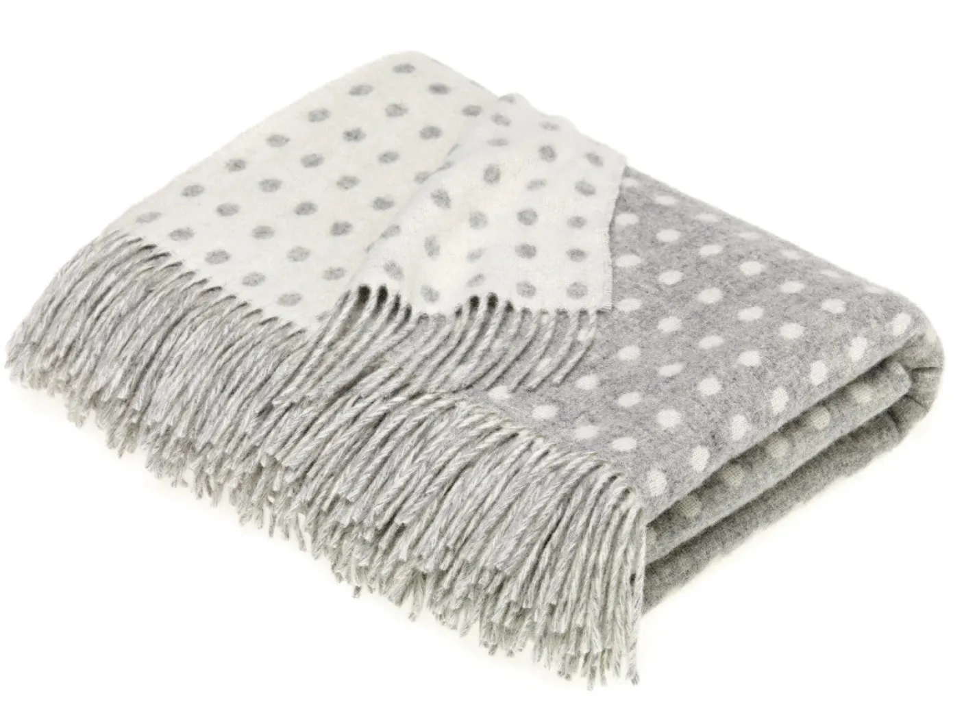 Classic Collection Spot Gray Merino Lambswool Throw Blanket