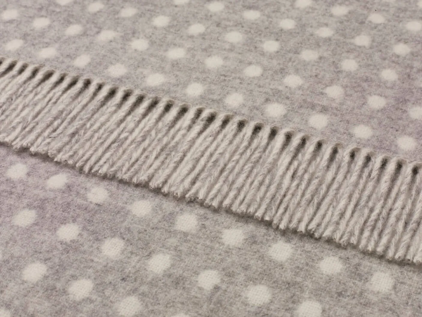 Classic Collection Spot Gray Merino Lambswool Throw Blanket