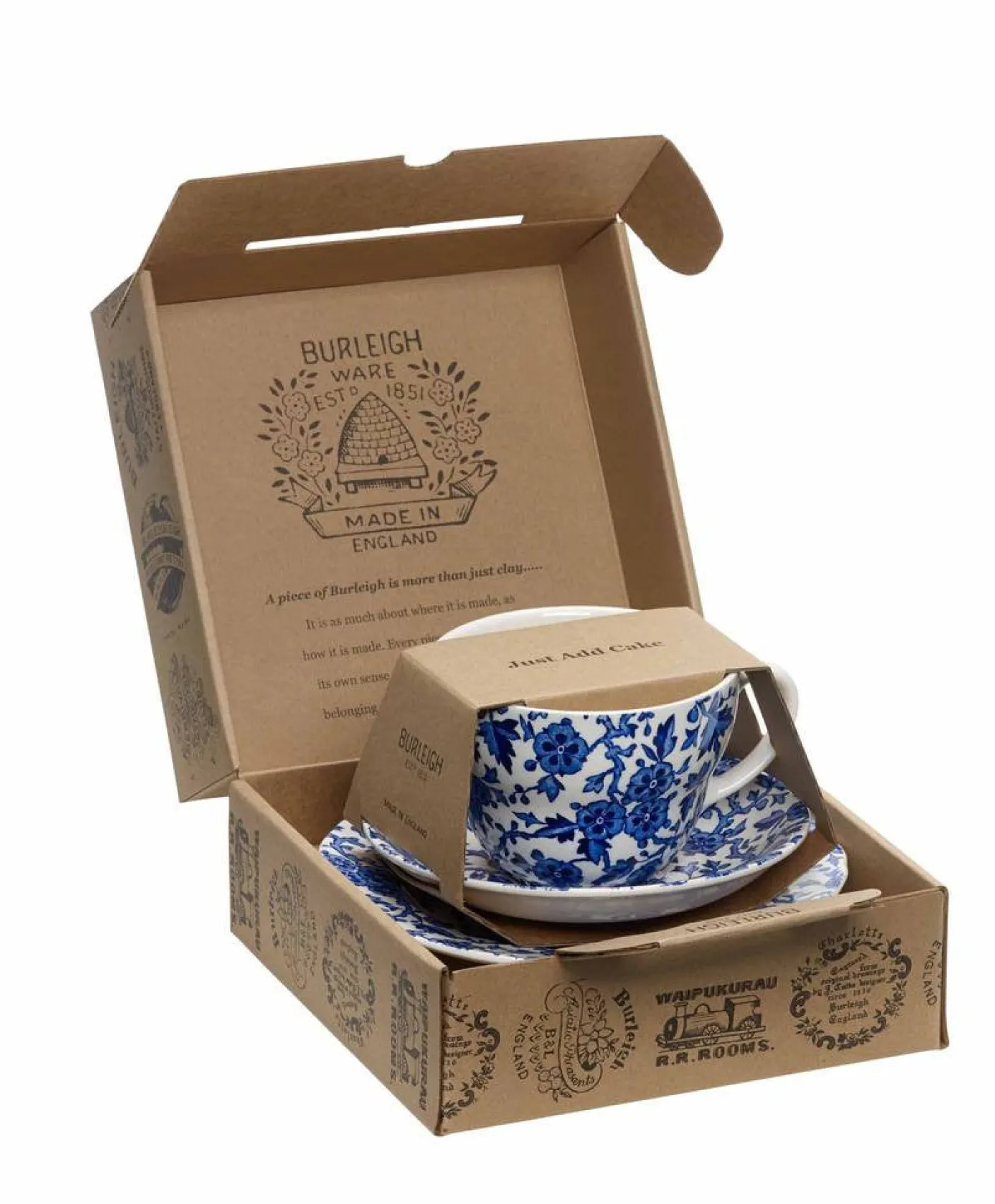 Blue Arden Breakfast Cup and Saucer 3 PC Boxed Set