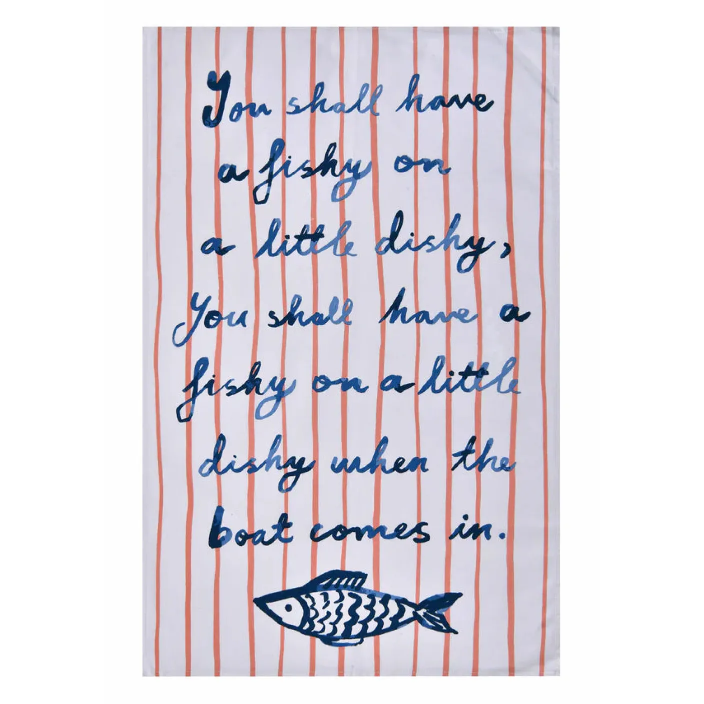 Catch of the Day Stripe Cotton Tea Towel