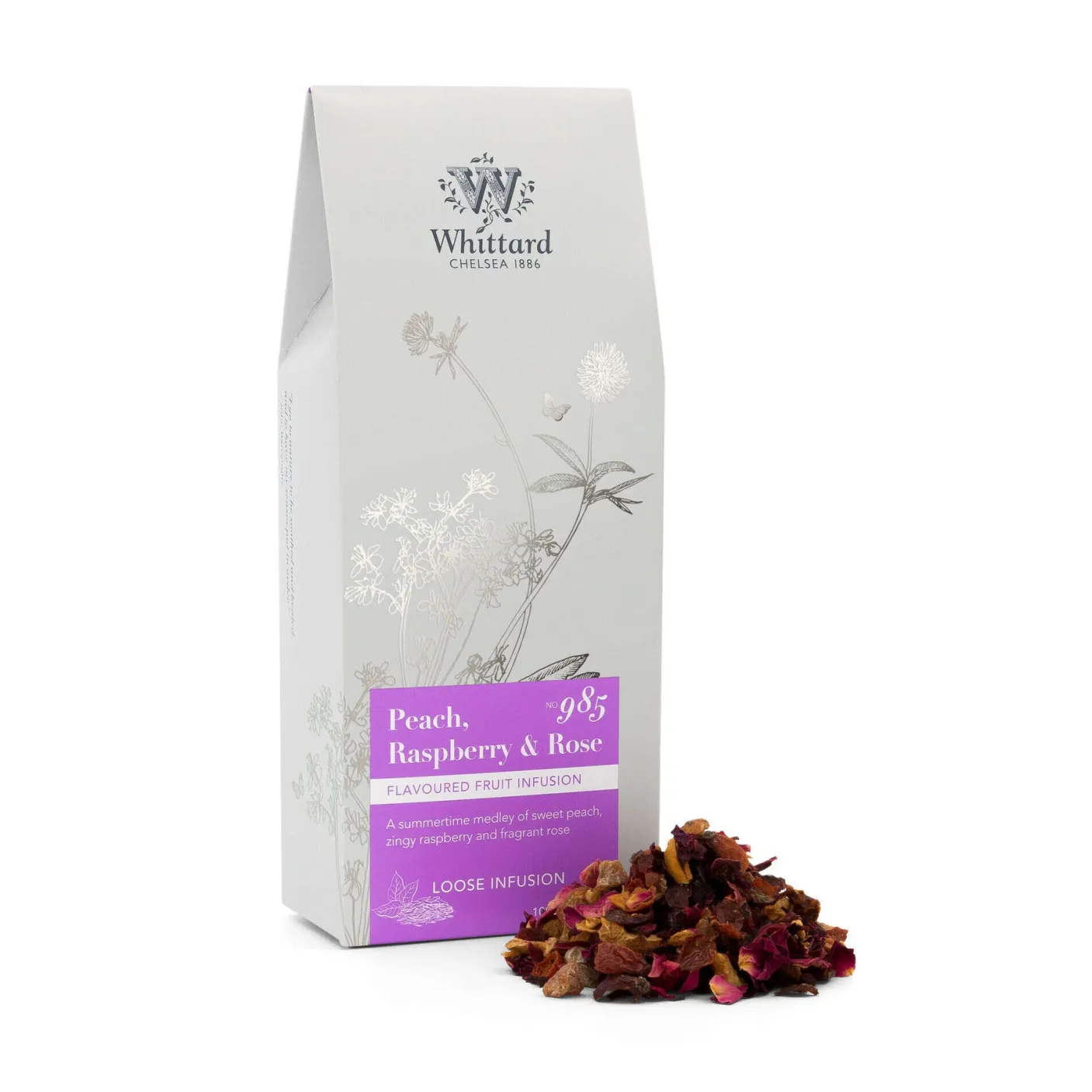 Whittard Peach, Raspberry and Rose Loose Tea Pouch