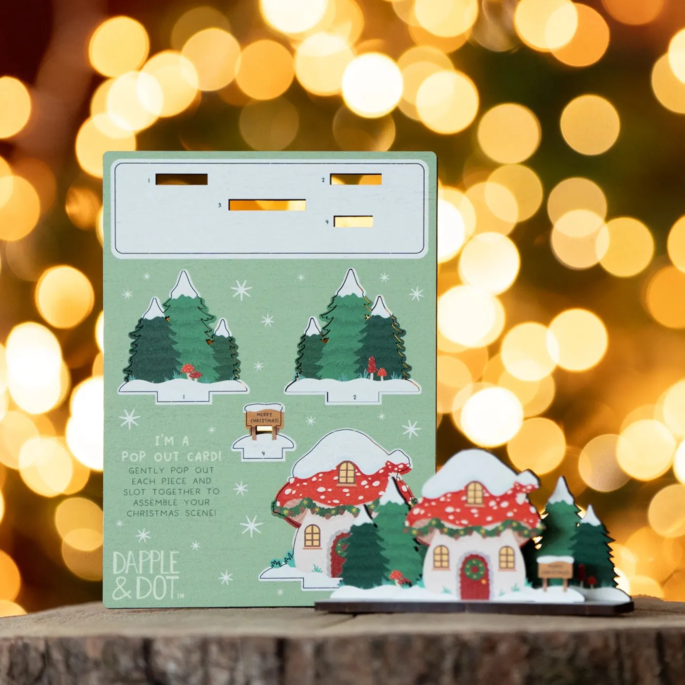 Toadstool Cottage Christmas Pop Out Card