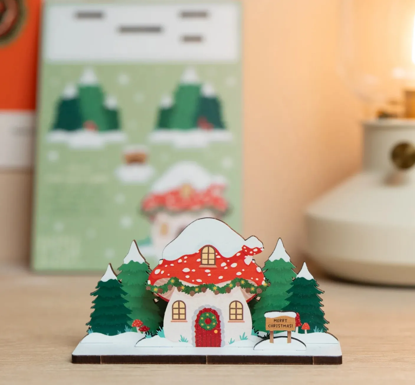 Toadstool Cottage Christmas Pop Out Card