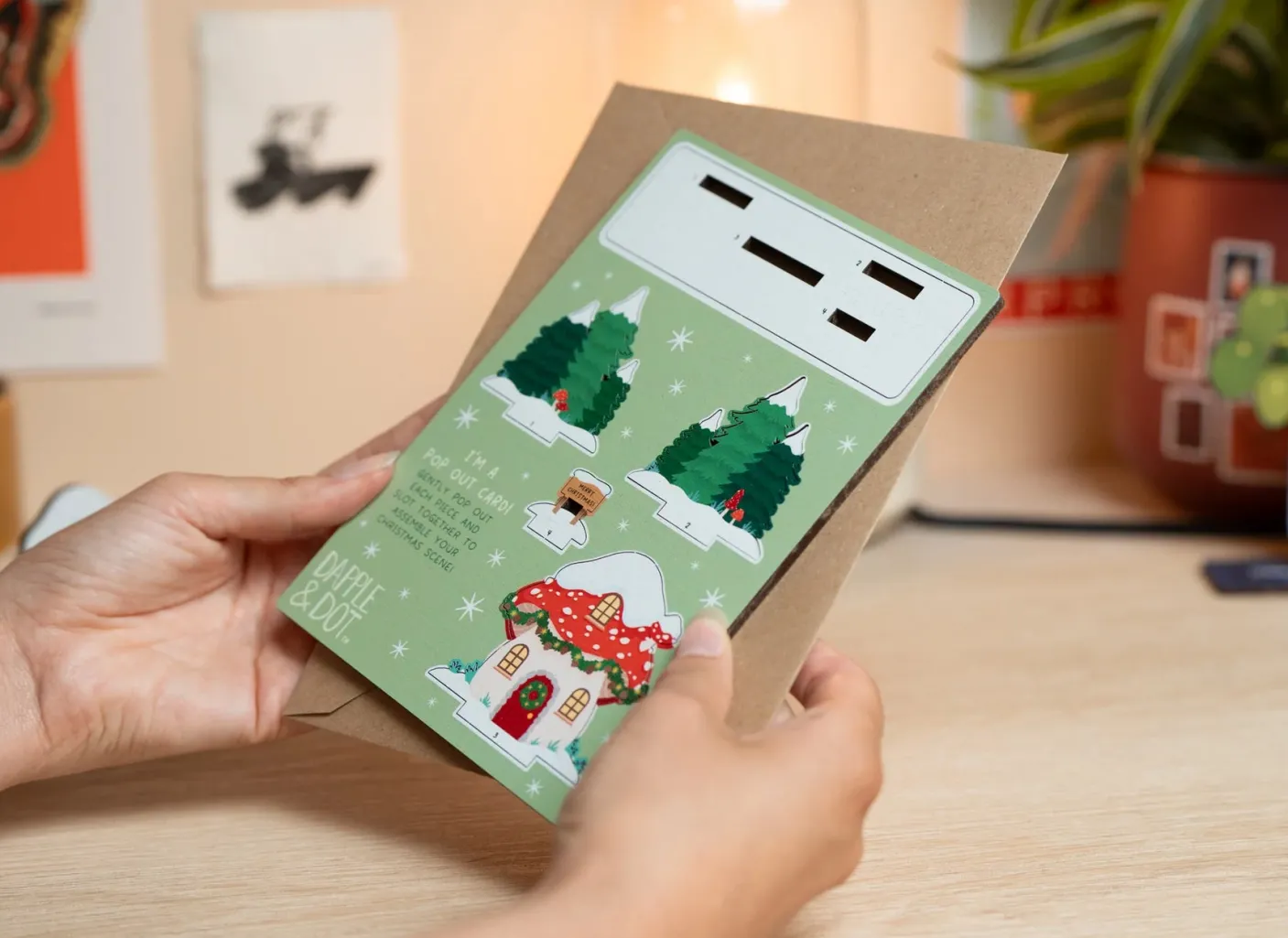 Toadstool Cottage Christmas Pop Out Card